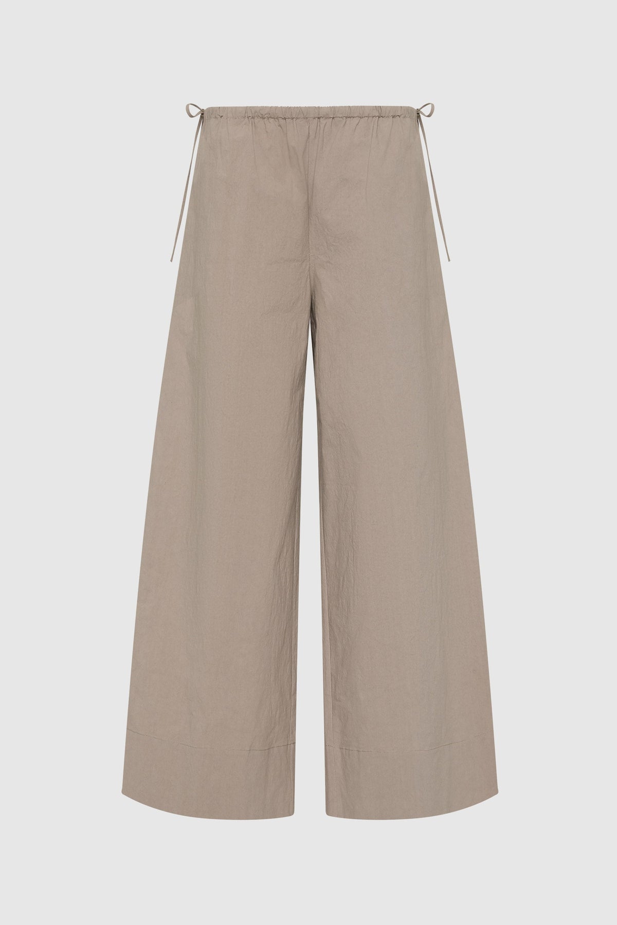 St Agni | Technical Cotton Cropped Drawstring Pants - Grey Stone