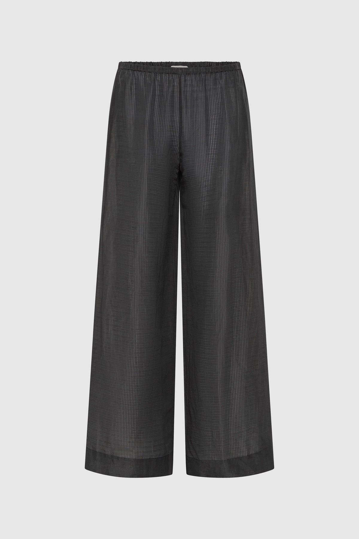 St Agni | Woven Check Relaxed Pants - Iron Glaze