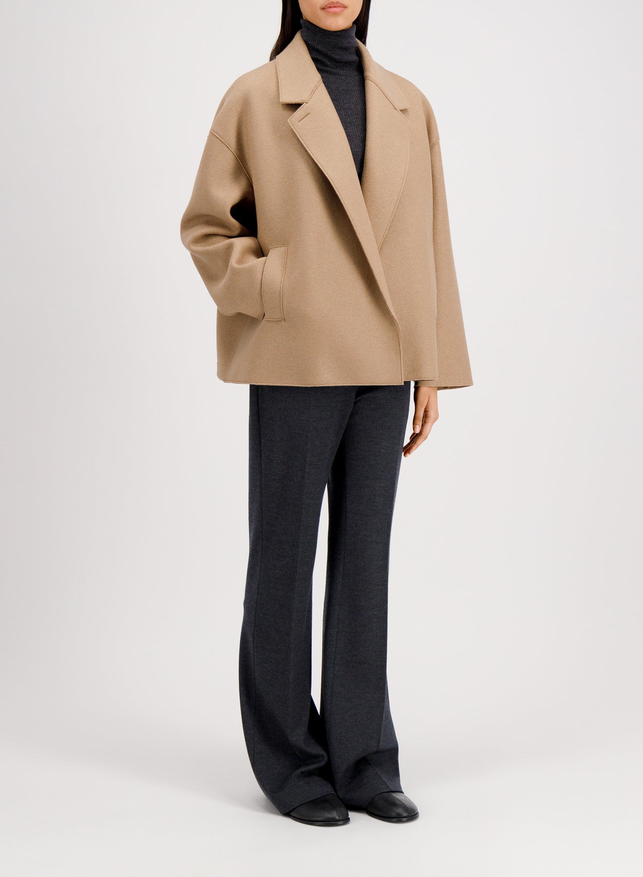 Harris Wharf London | Oversized Boxy Jacket - Tan