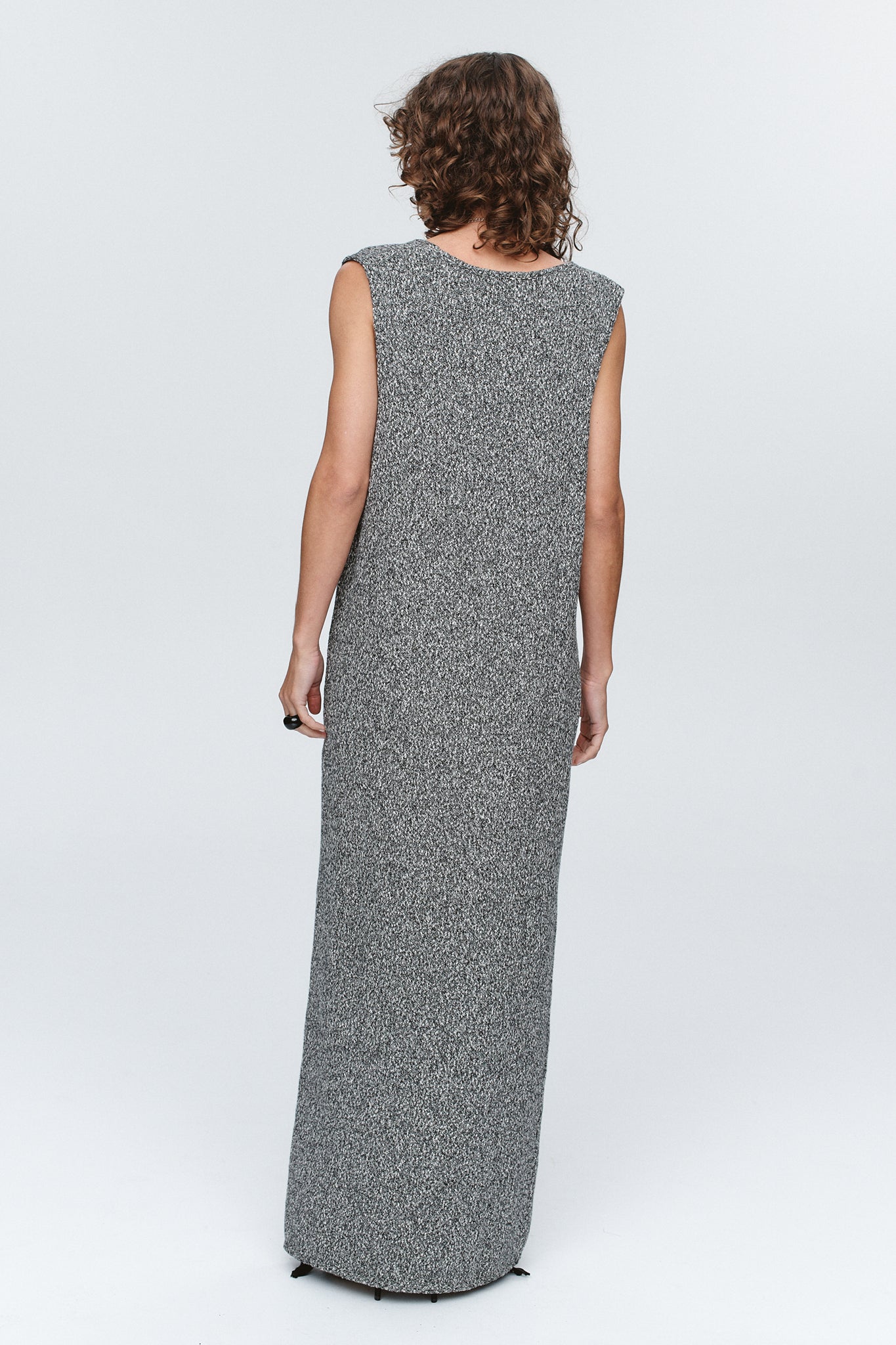 Marle | Iris Dress - Black/Ivory Melange
