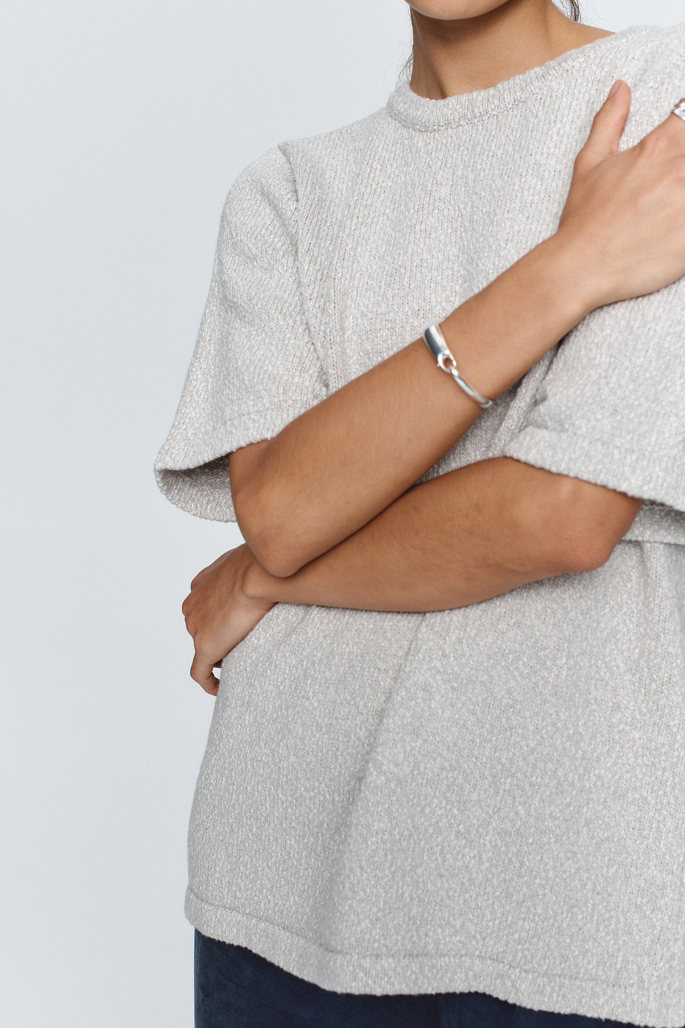 Marle | Kenna Knit Tee - Grey Marle