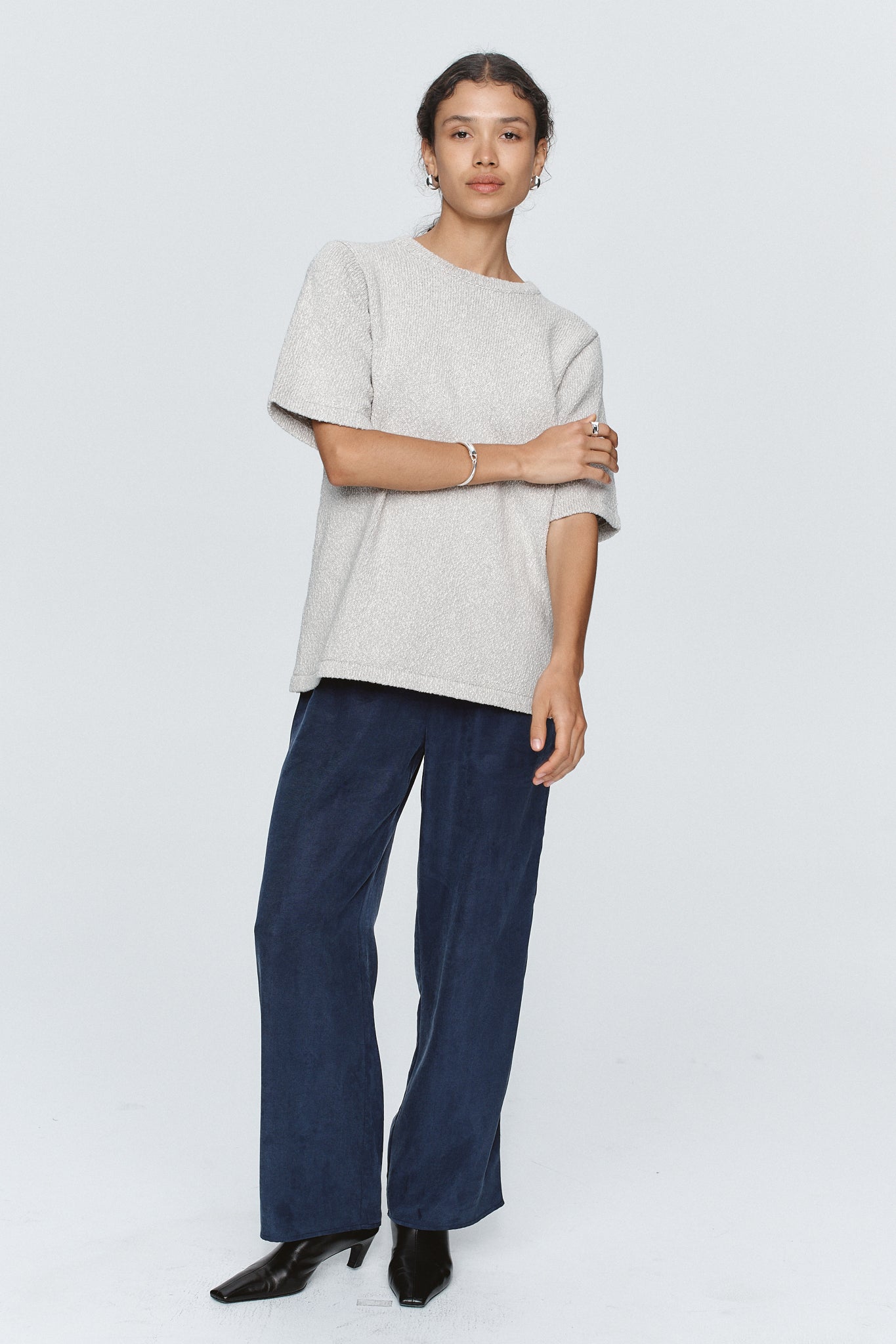 Marle | Kenna Knit Tee - Grey Marle