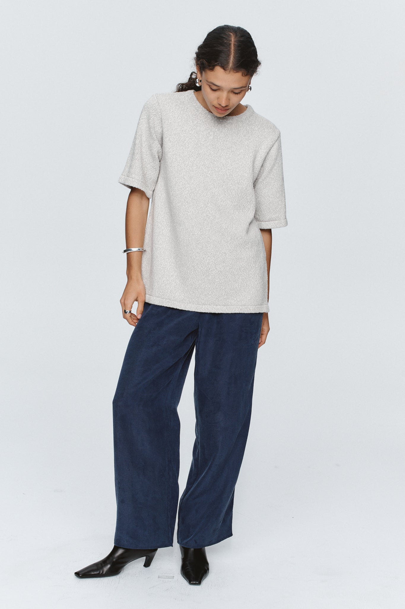 Marle | Kenna Knit Tee - Grey Marle