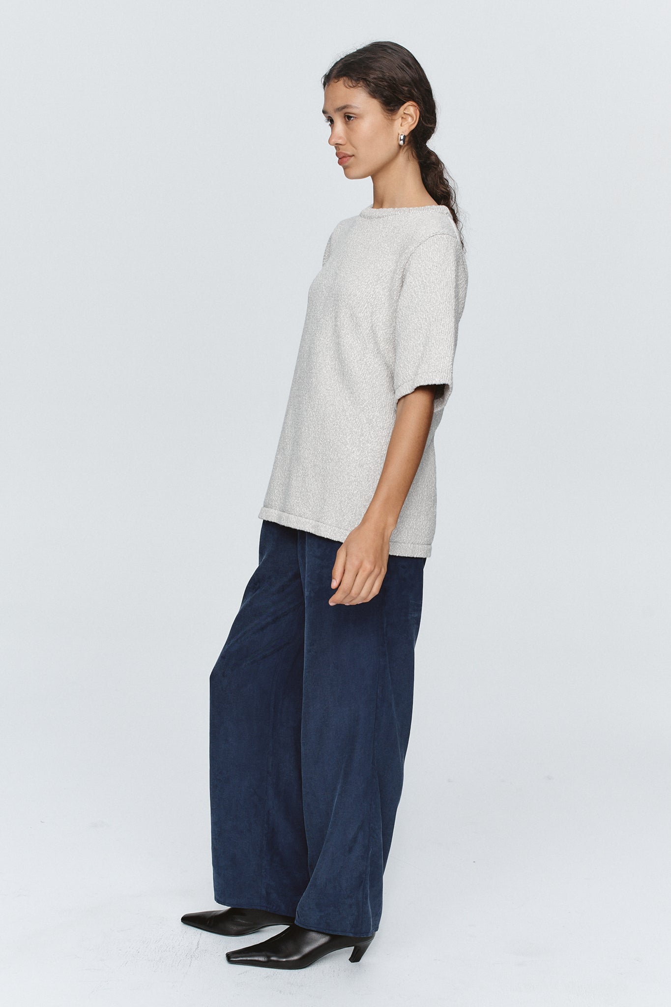 Marle | Kenna Knit Tee - Grey Marle