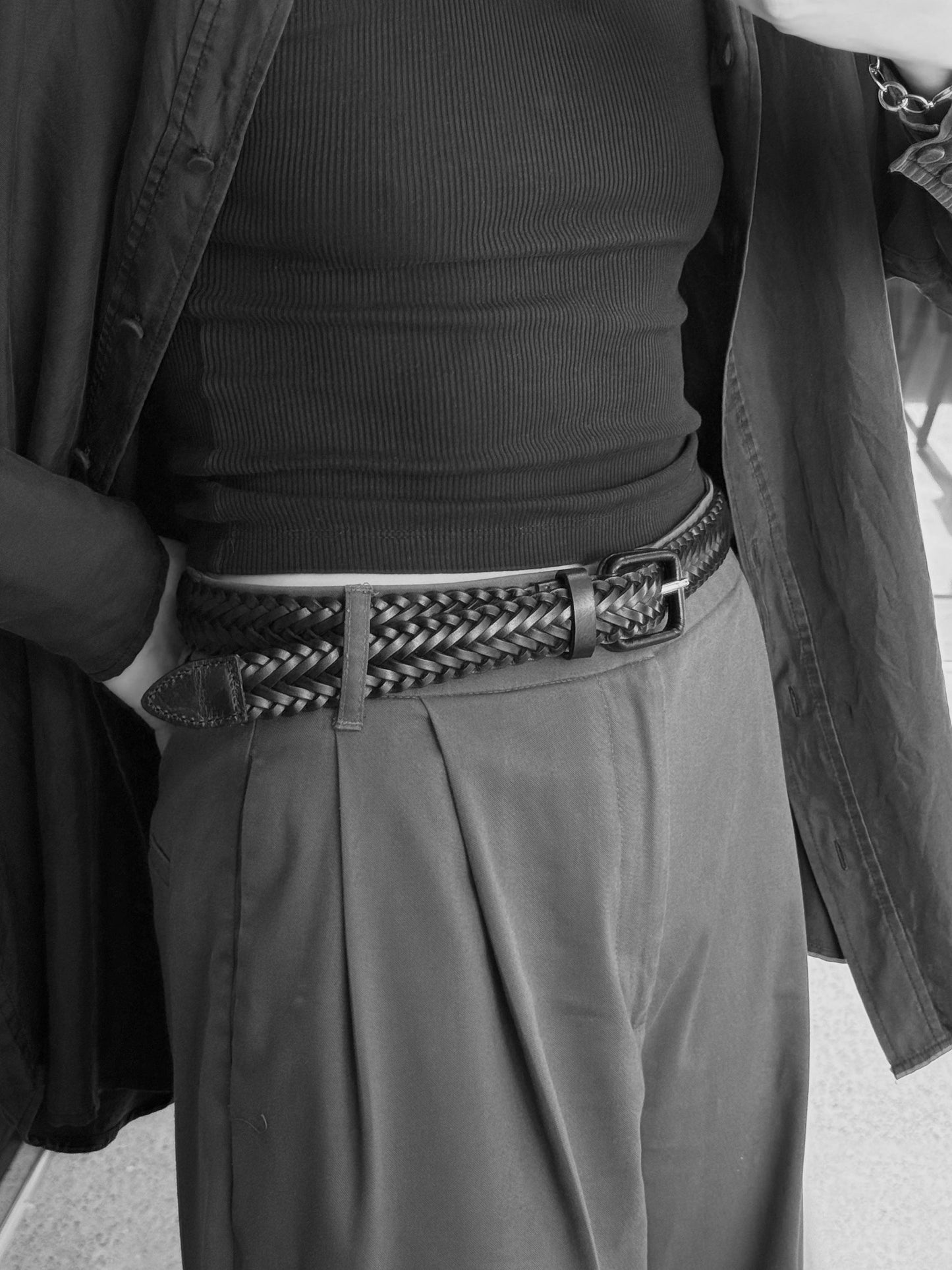La Tribe | Thin Woven Belt - Black