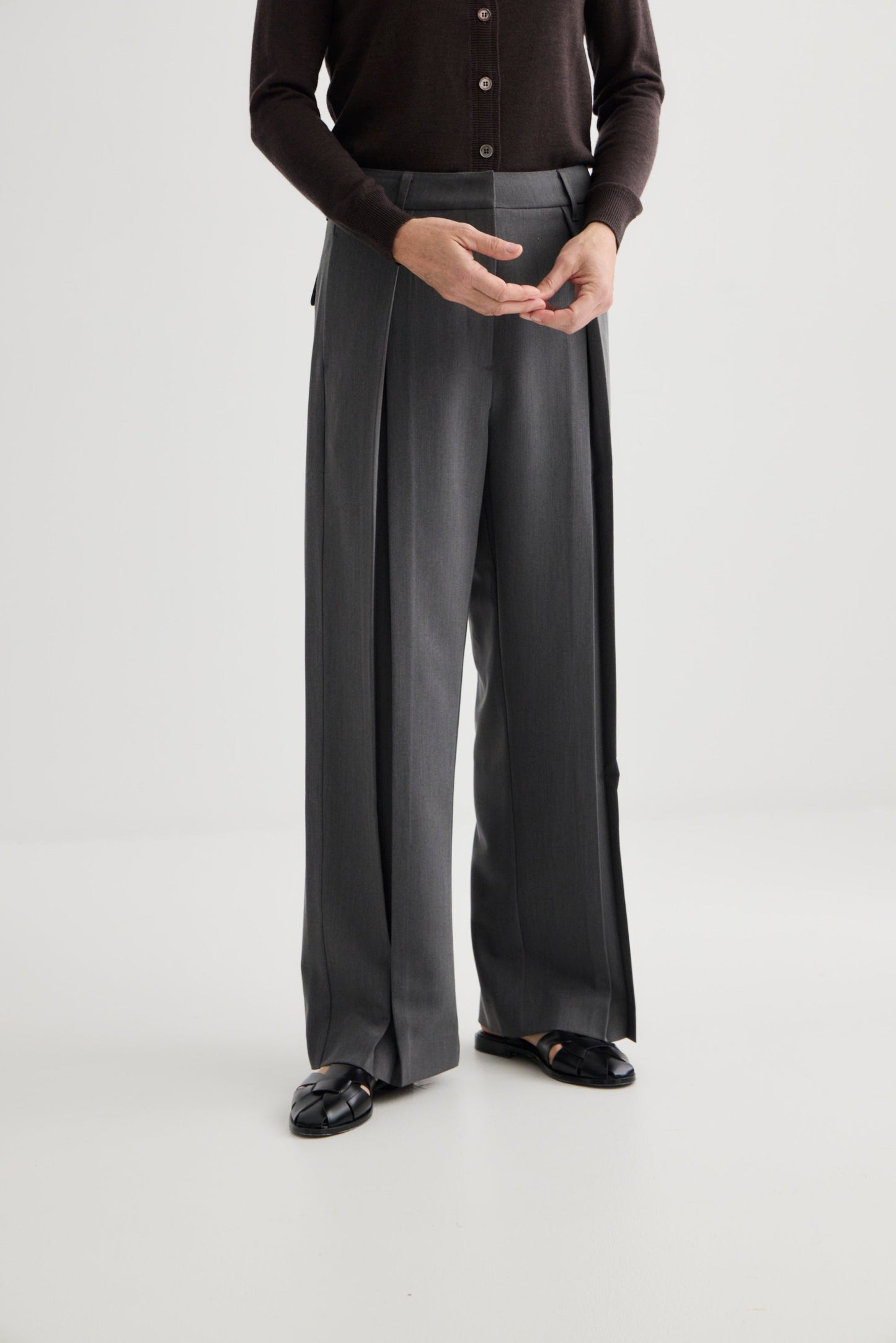 Laing | Invert Pleat Trouser - Pewter