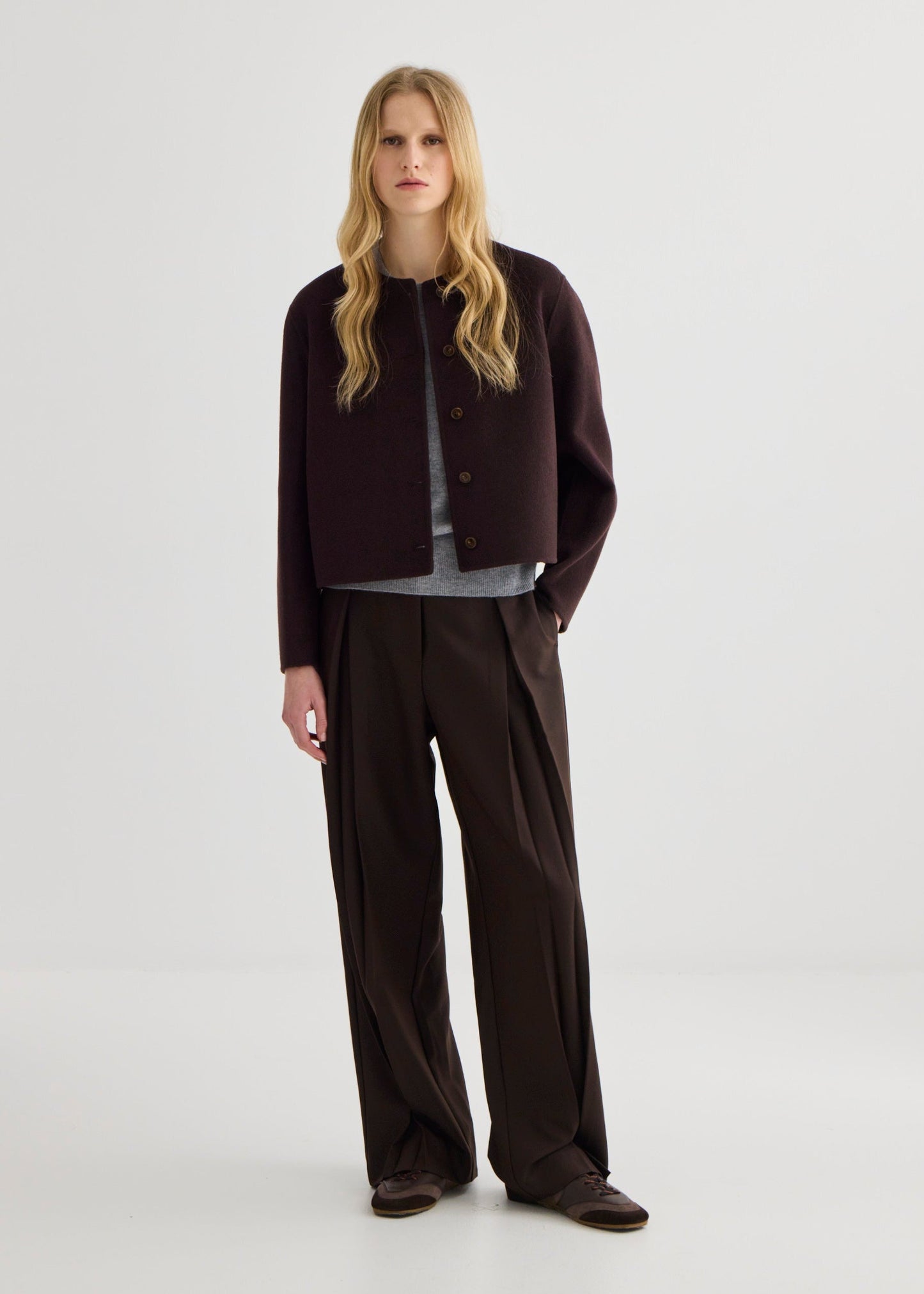 Laing | Invert Pleat Trouser - Truffle