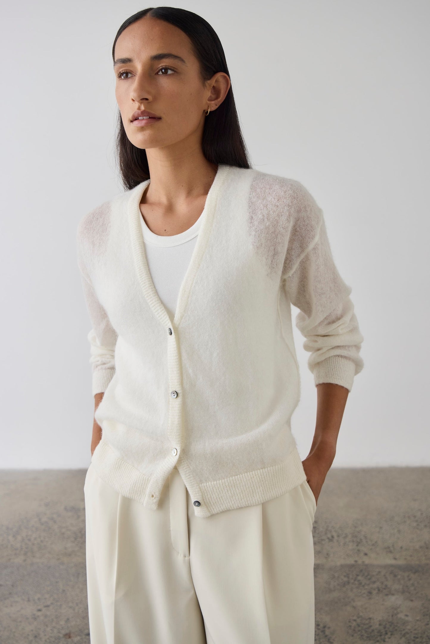 Laing | Fine Alpaca Cardigan - Cream