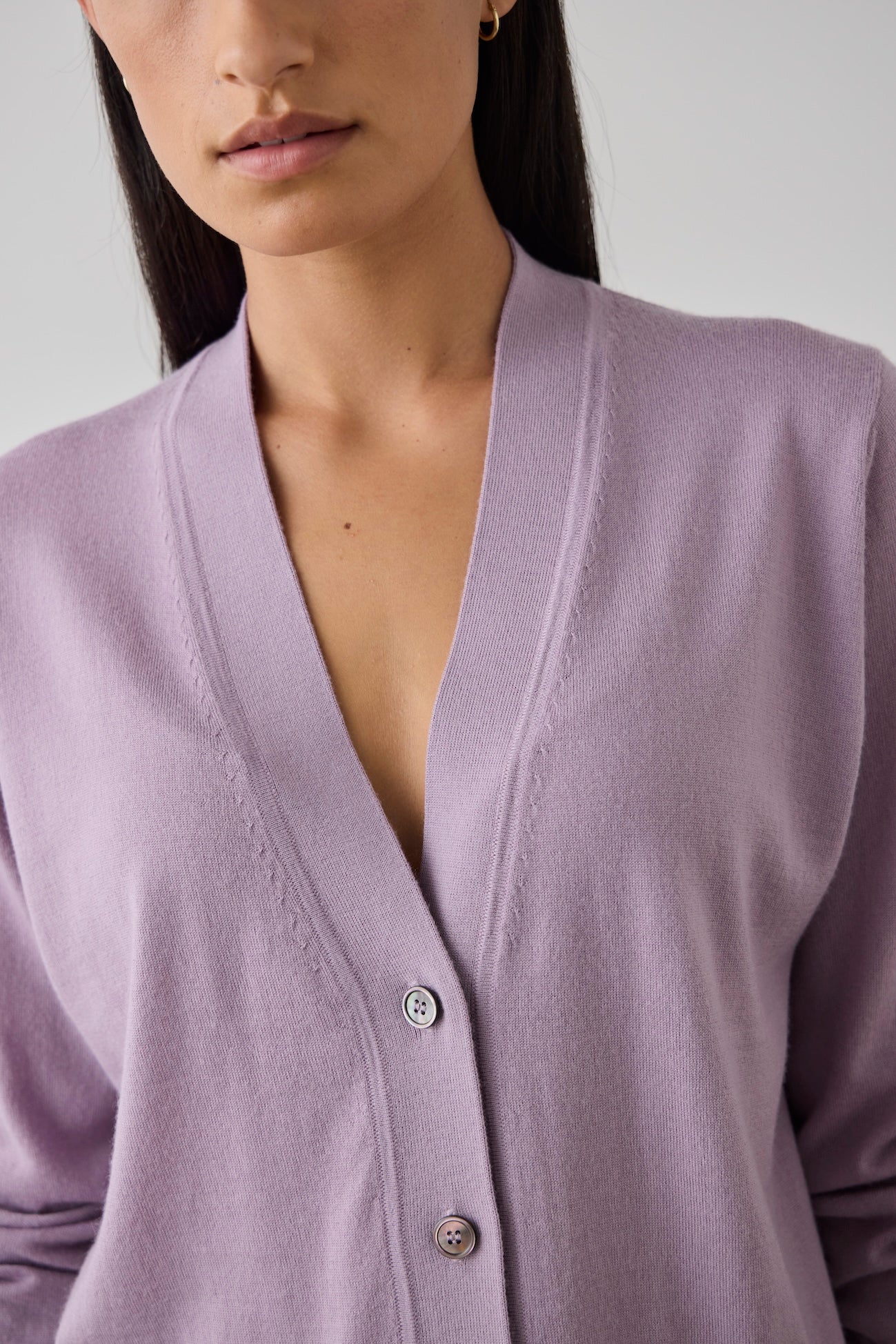 Laing | Merino V Neck Cardigan - Iris