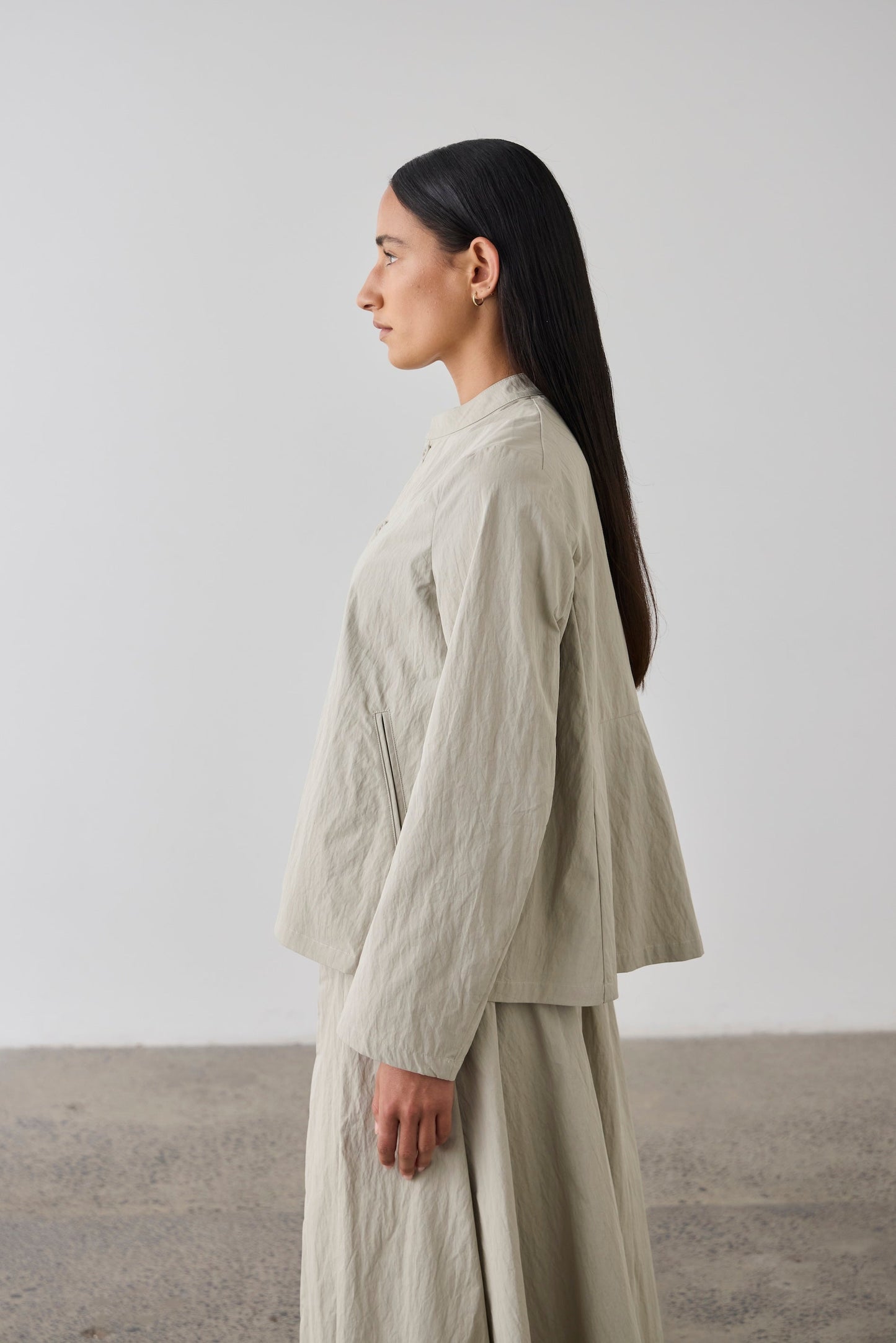 Laing | Mandarin Shirt Jacket - Pale Sage