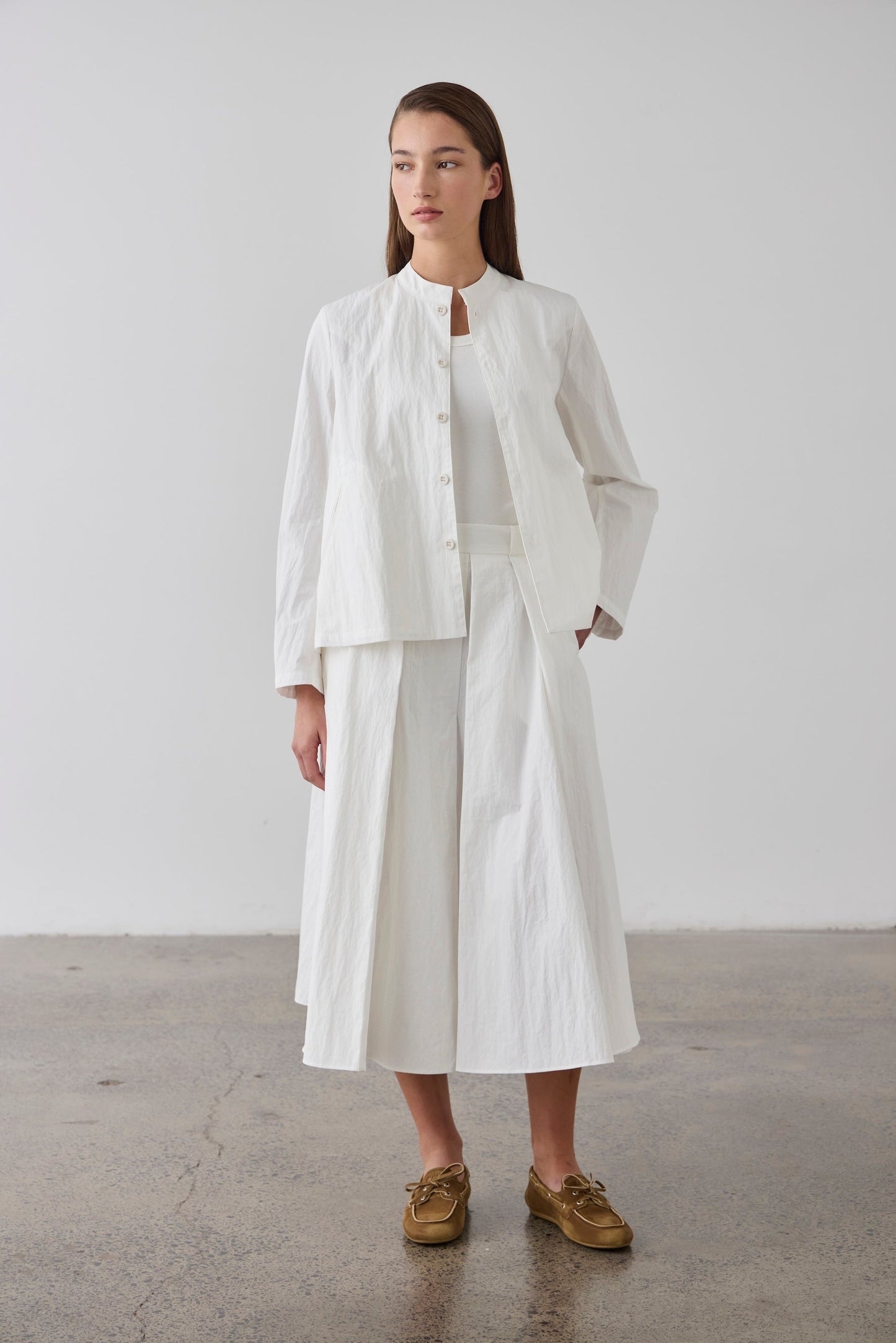 Laing | Mandarin Shirt Jacket - White