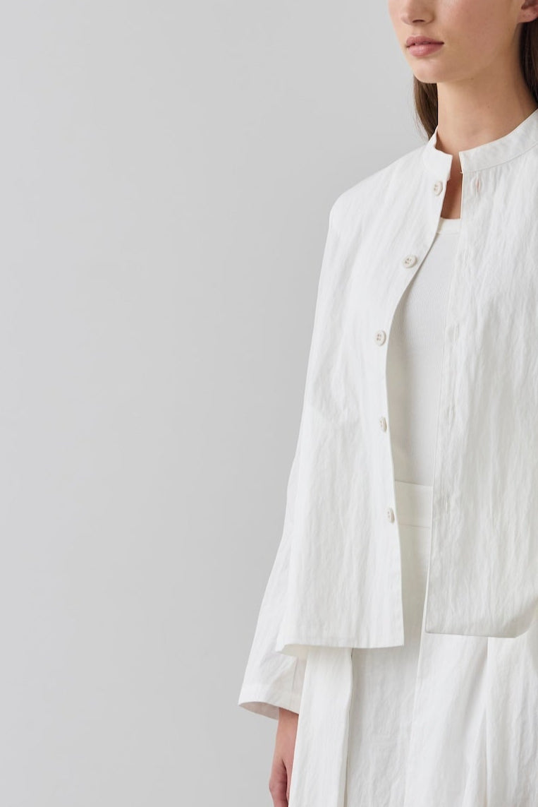 Laing | Mandarin Shirt Jacket - White