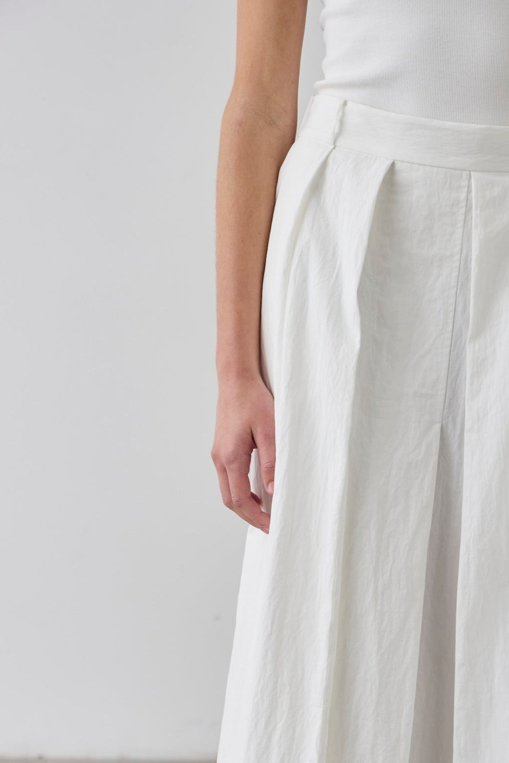 Laing | Full Pleated Skirt - White