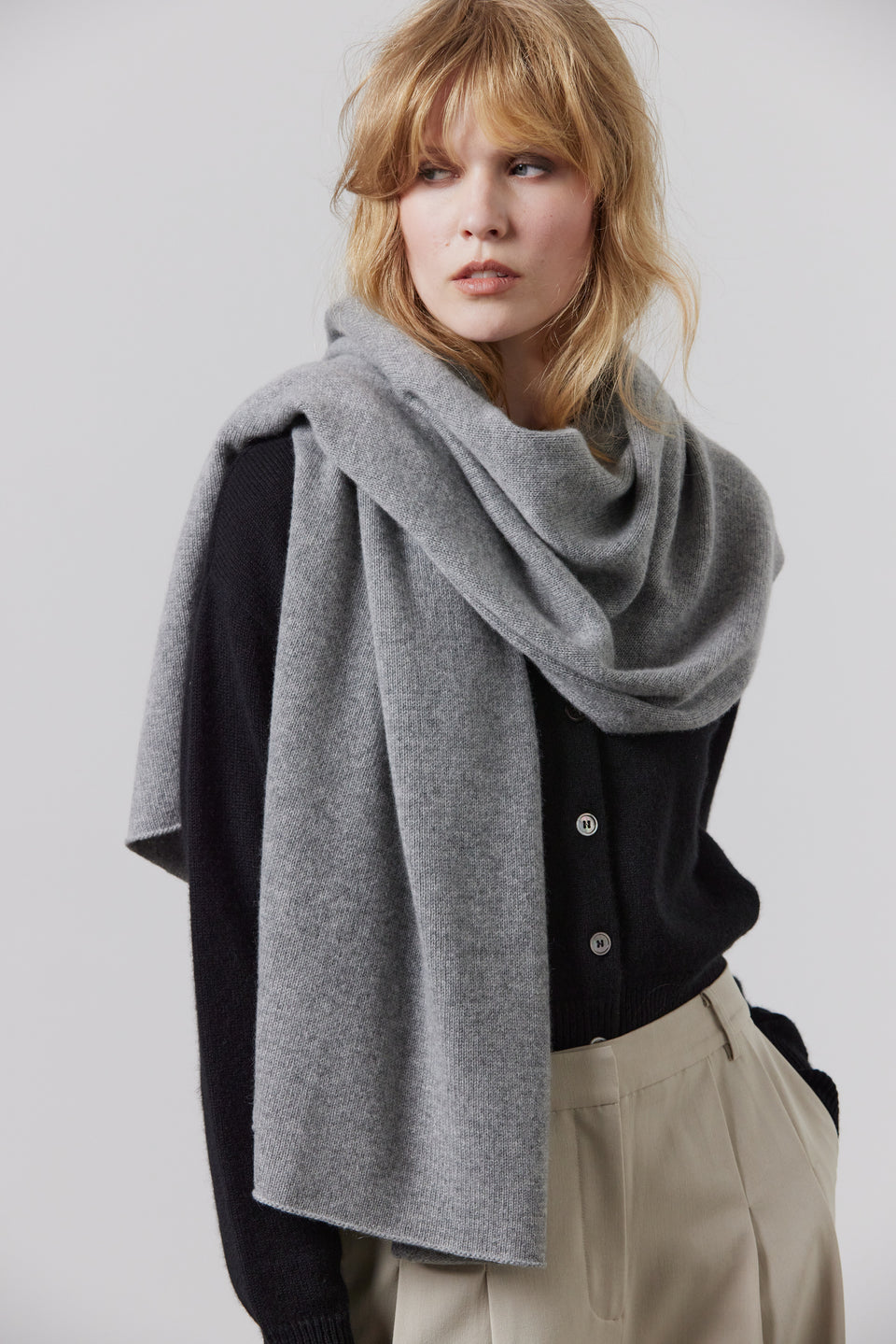 Laing | Cashmere Scarf - Grey Marle