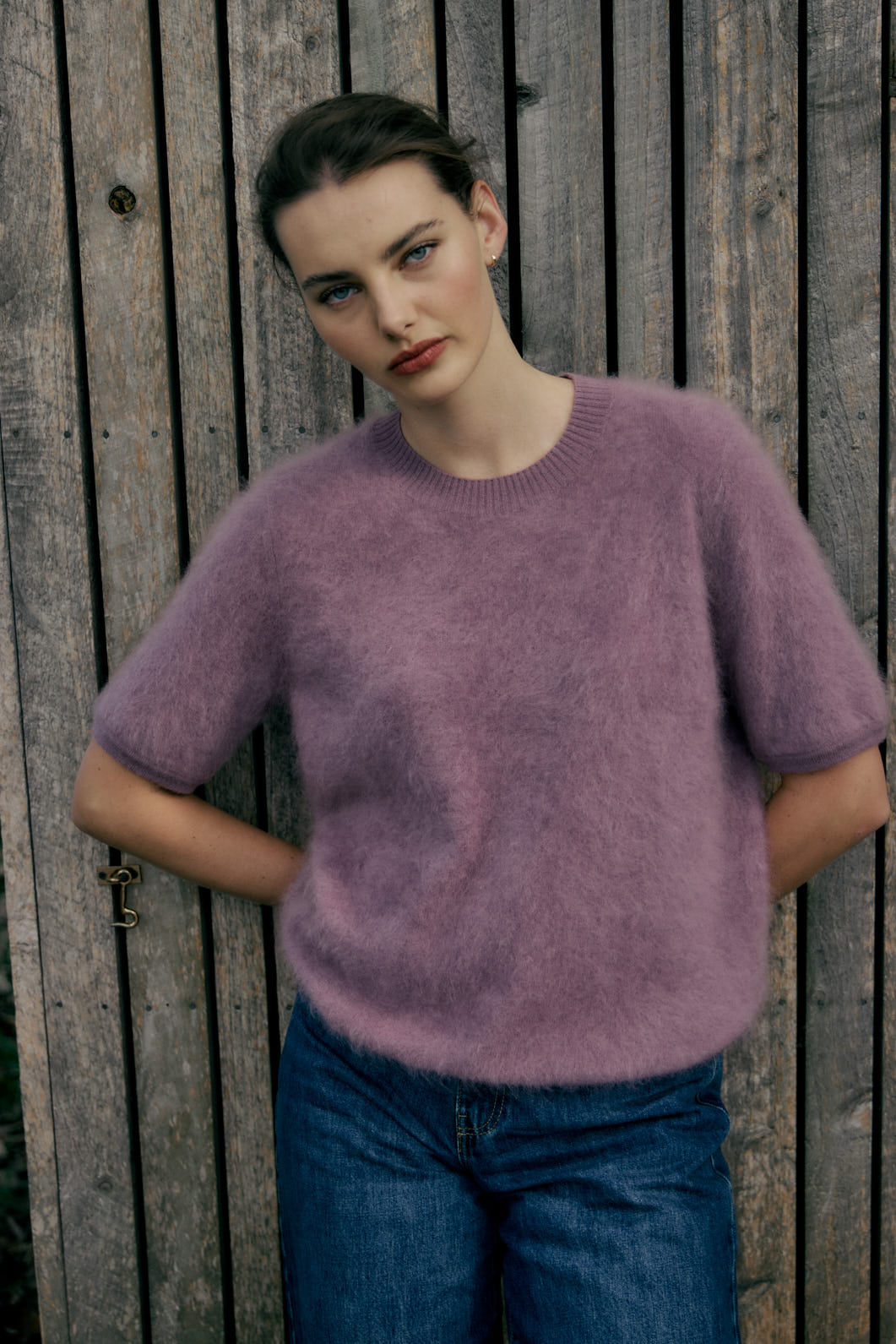 Laing | Brushed Cashmere Tee - Iris