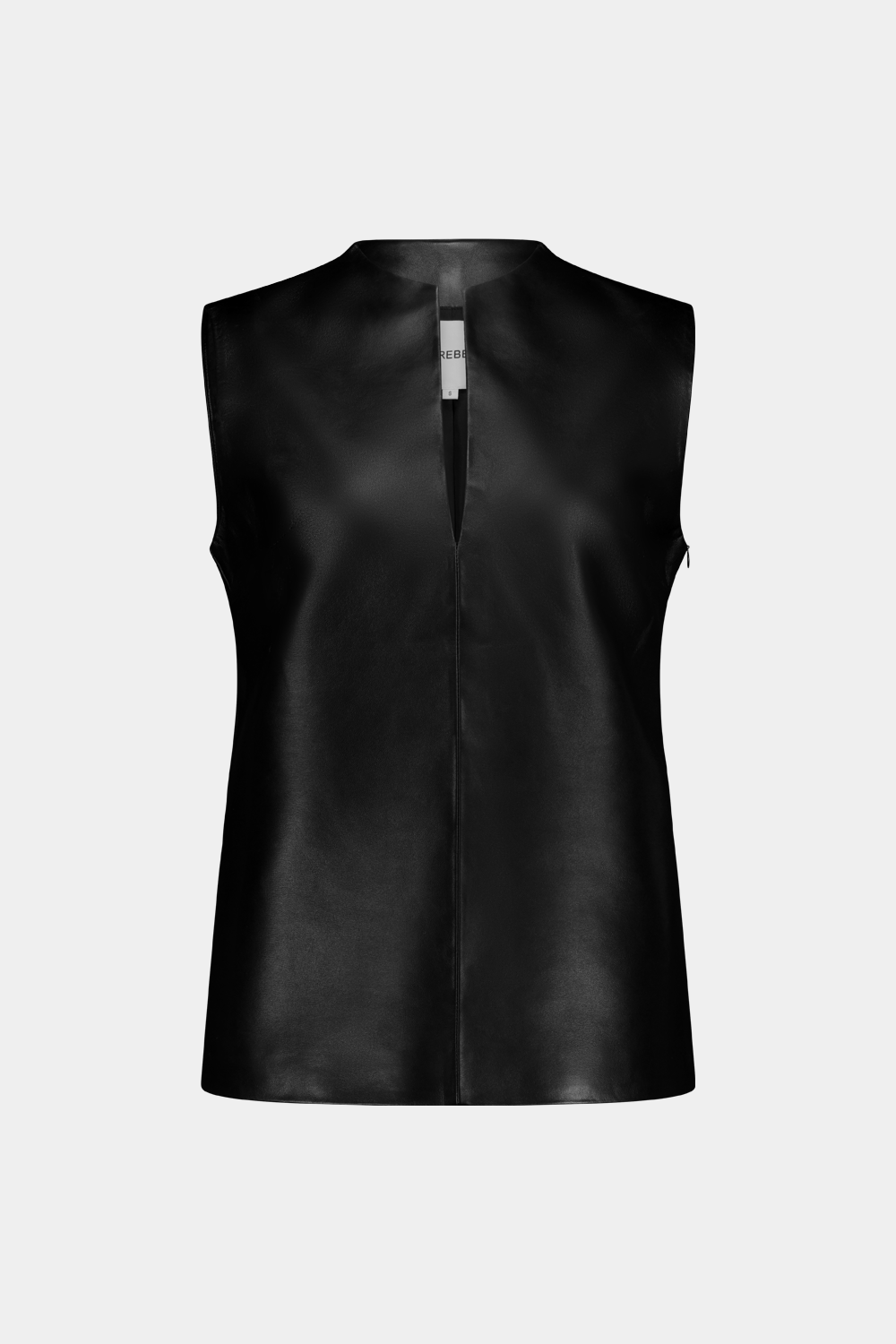 Rebe | Leather Vest - Black
