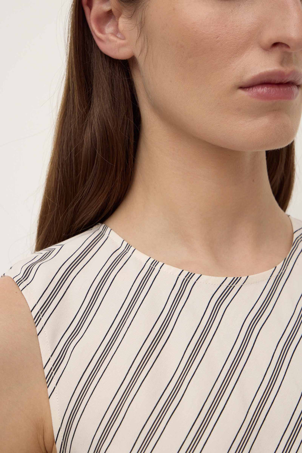 Assembly Label | Lenny Stripe Midi Dress - Cream / Smoke