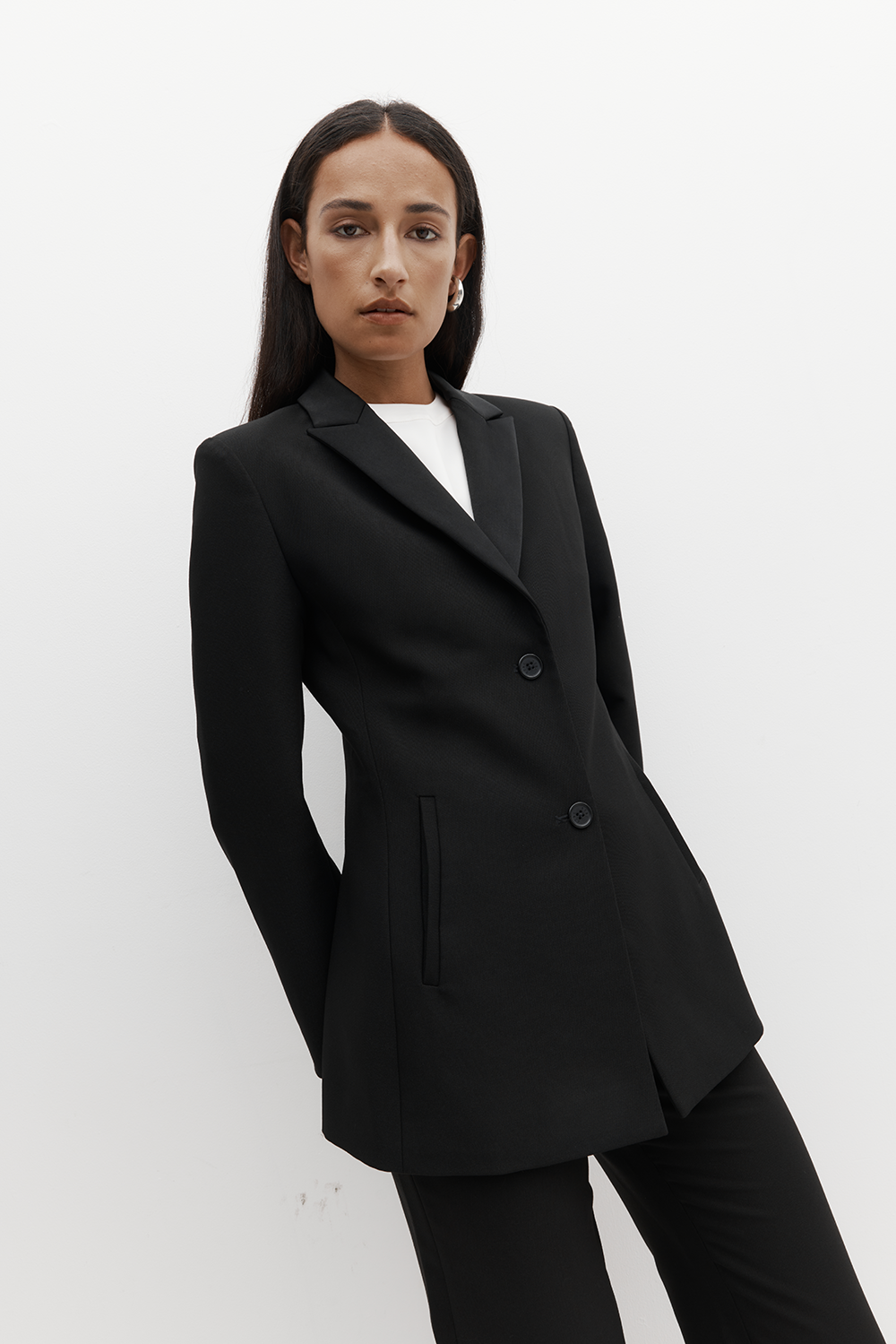 Rebe | Long Line Blazer - Black