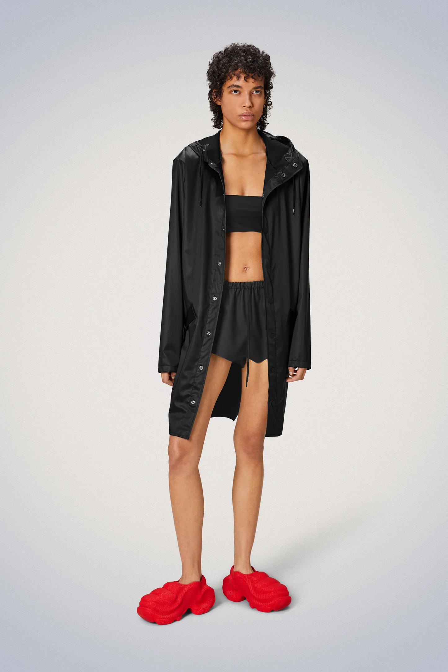 Rains | Long Jacket - Black Grain