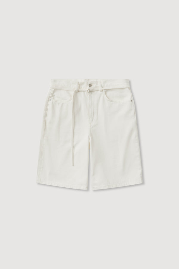 Assembly Label | Loose Fit Long Denim Short - Vintage White