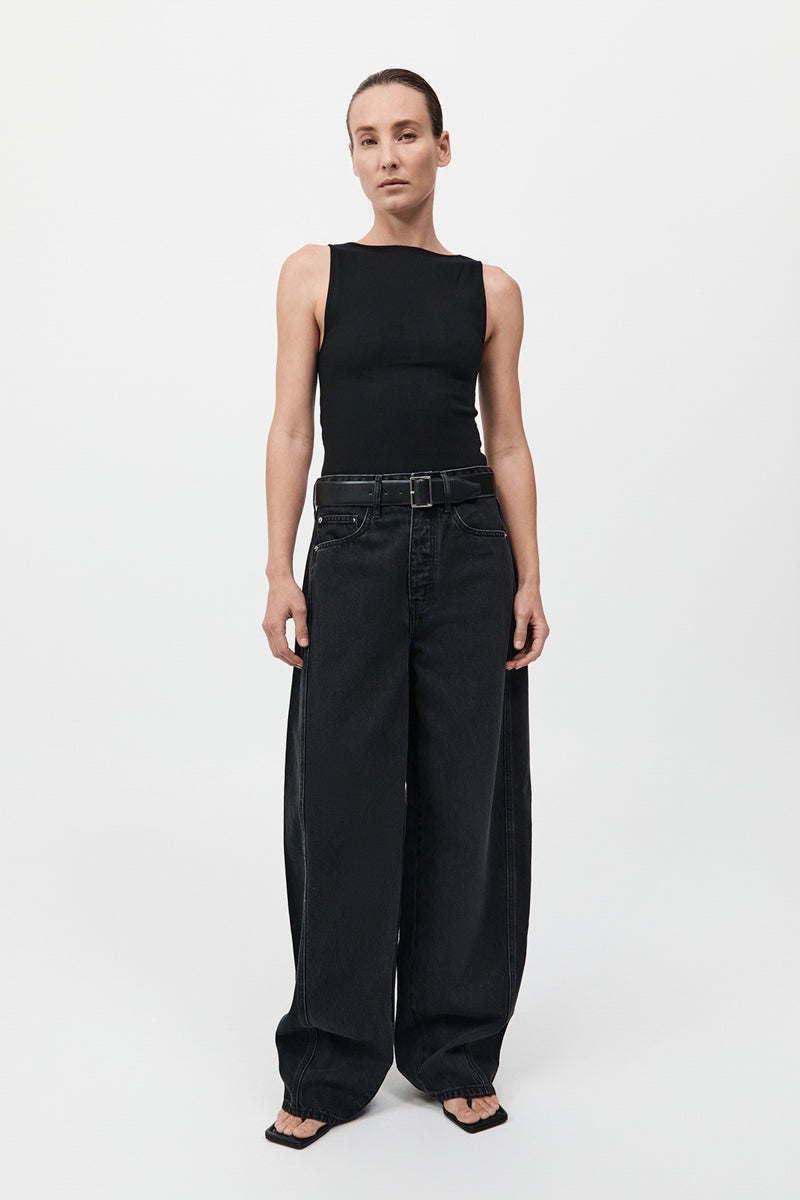 St Agni | Mid Rise Balloon Jeans by Outland Denim - Washed Black