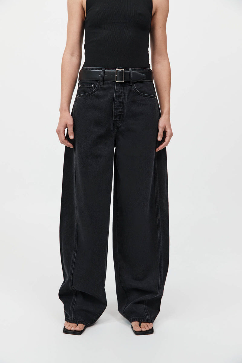 St Agni | Mid Rise Balloon Jeans by Outland Denim - Washed Black