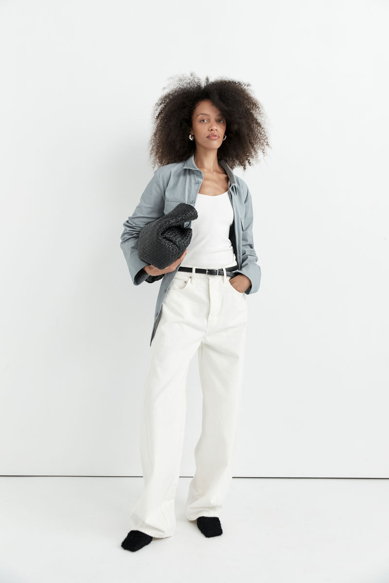 St Agni | Mid Rise Balloon Jeans by Outland Denim - White