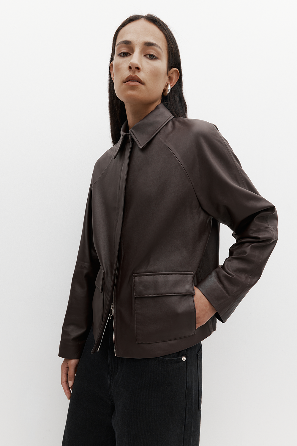Rebe | Mo Leather Jacket - Balsamic