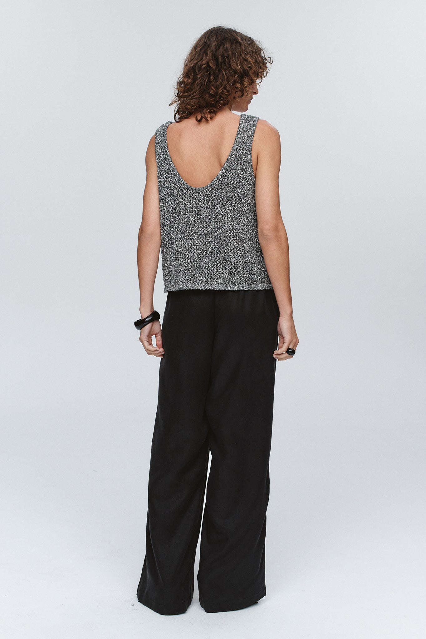 Marle | Nova Top - Black/Ivory Melange
