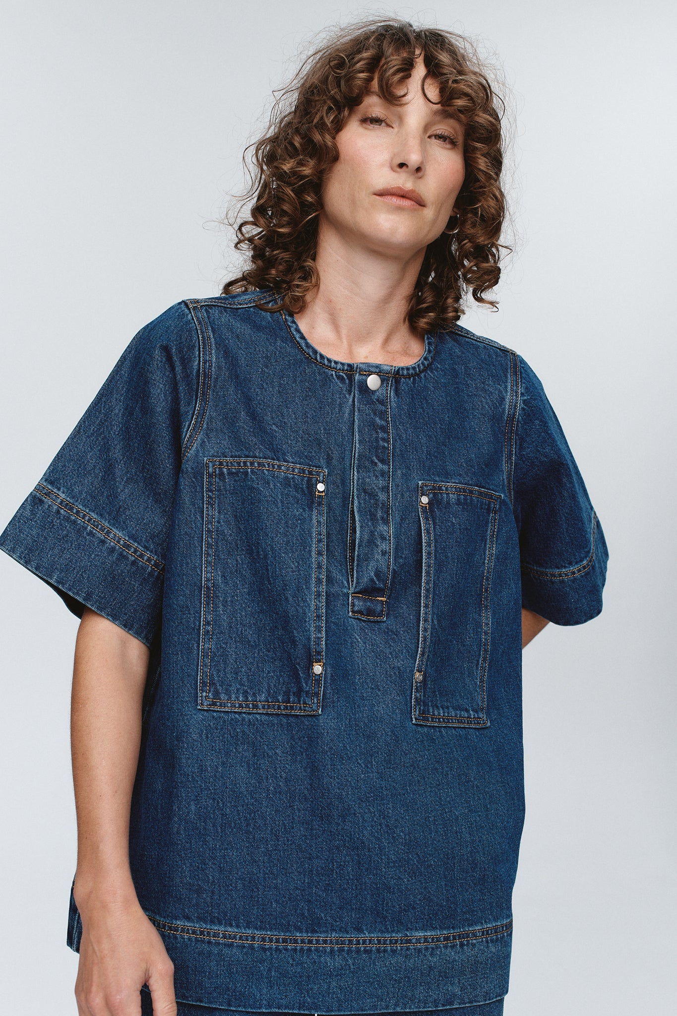 Marle | Patch Pocket Shirt - Washed Indigo