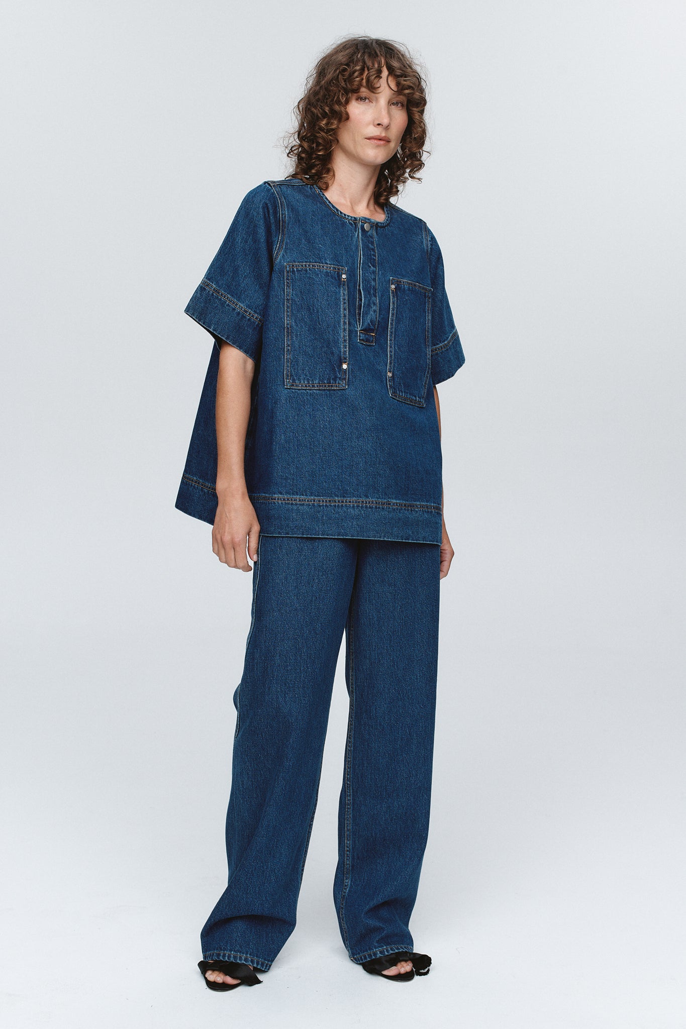 Marle | Patch Pocket Shirt - Washed Indigo