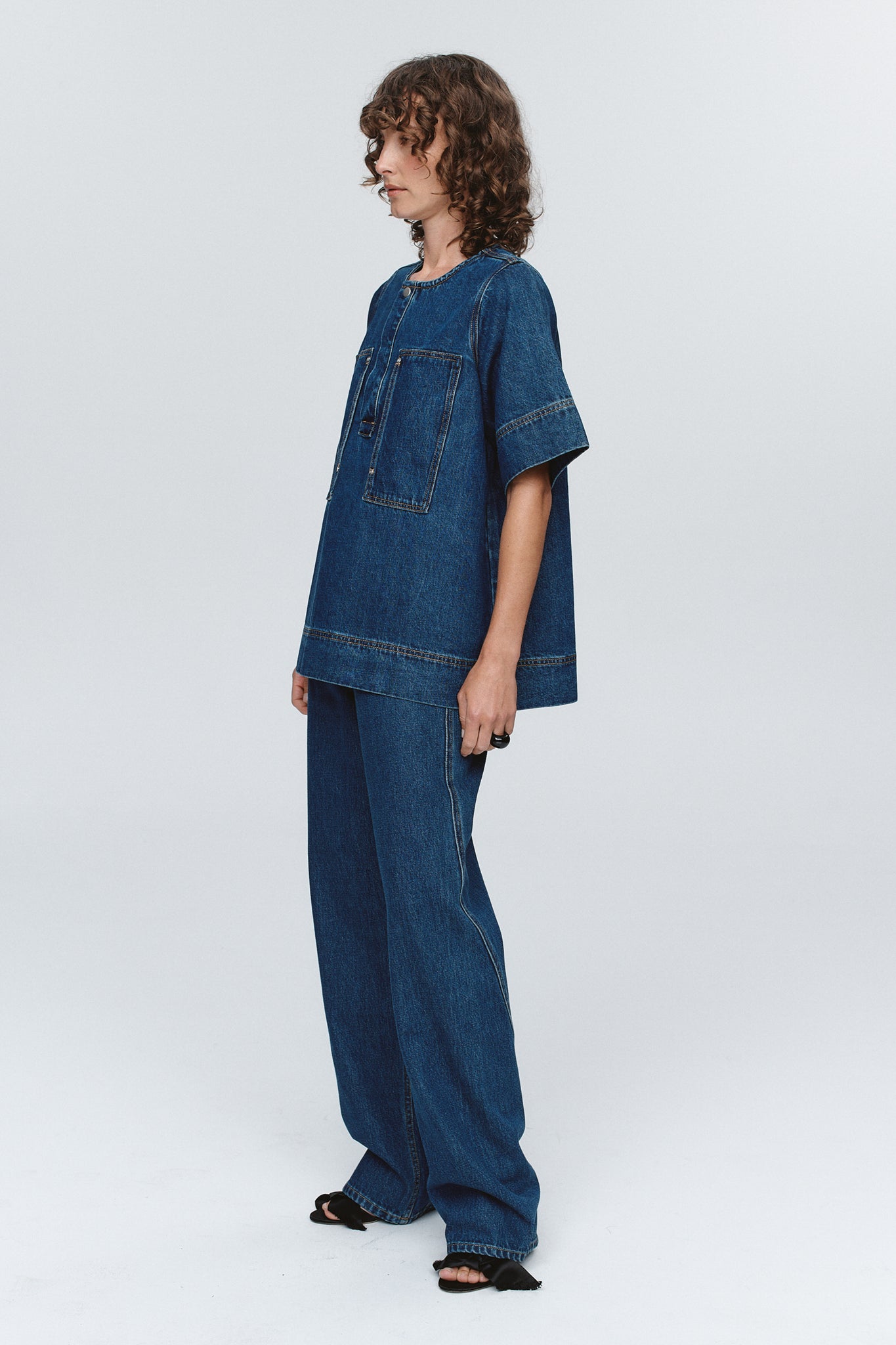 Marle | Patch Pocket Shirt - Washed Indigo