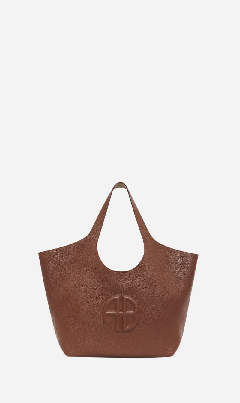 Anine Bing | Medium Lili Tote - Cognac Pebbled