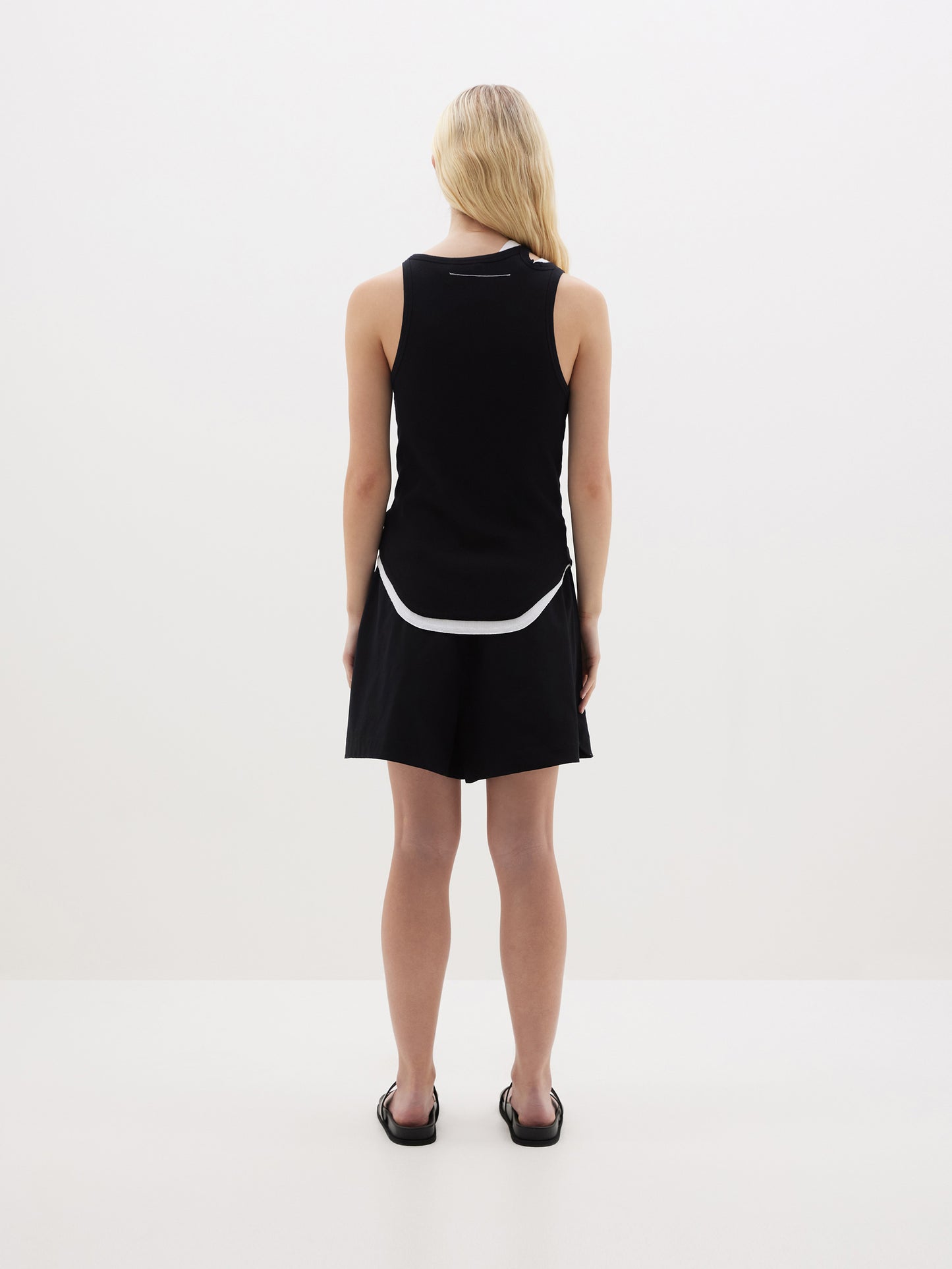 Bassike | Stretch Cotton Tennis Short - Black