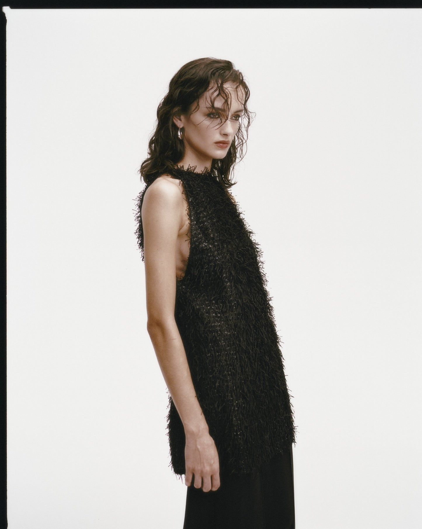 Rebe | Fringed Mini Dress - Black