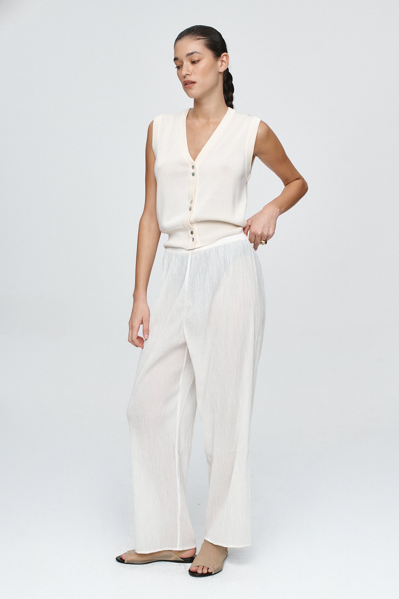 Marle | Renee Pant - Ivory Crinkle