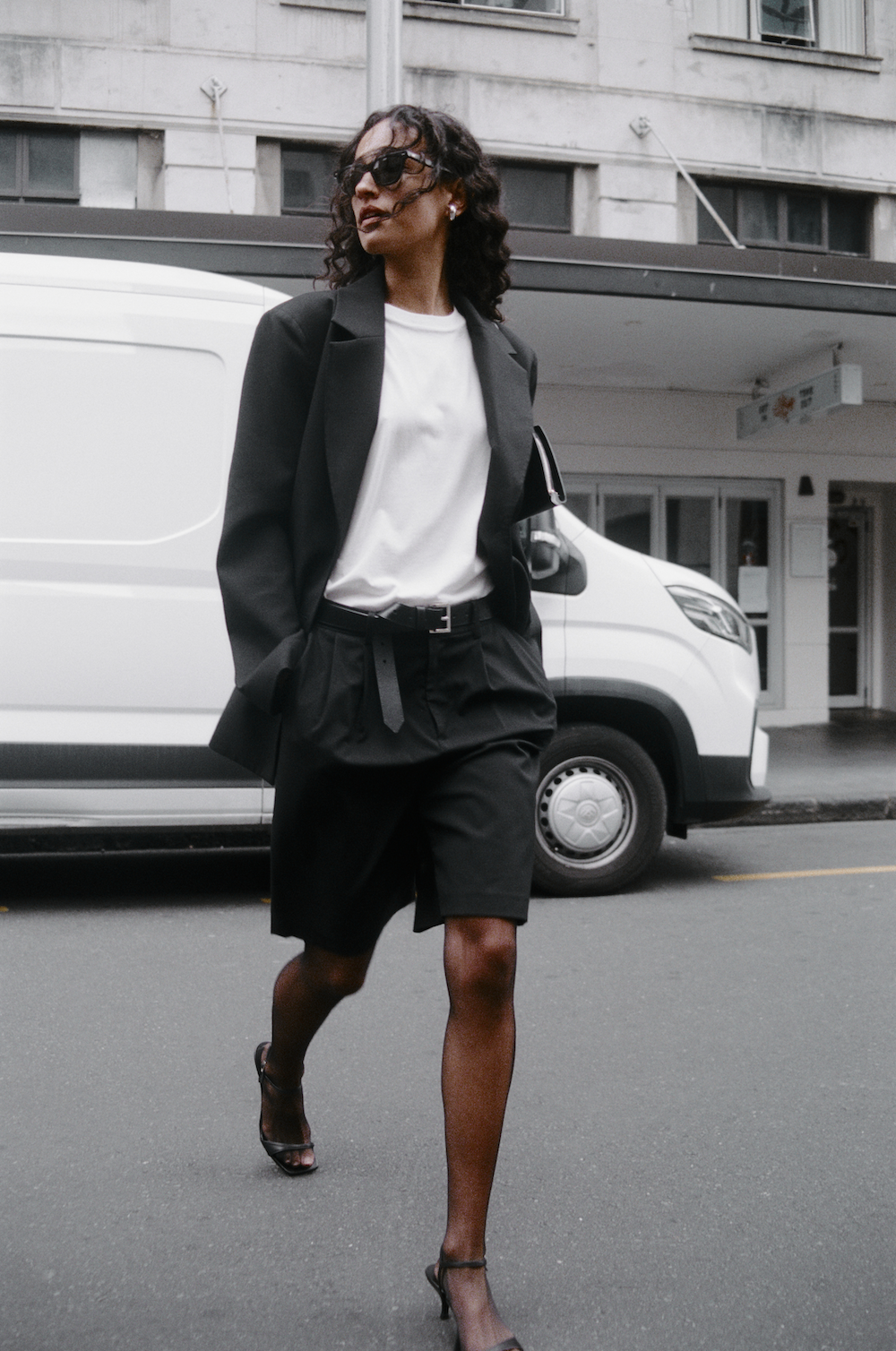 Rebe | Double Pleated Shorts - Black