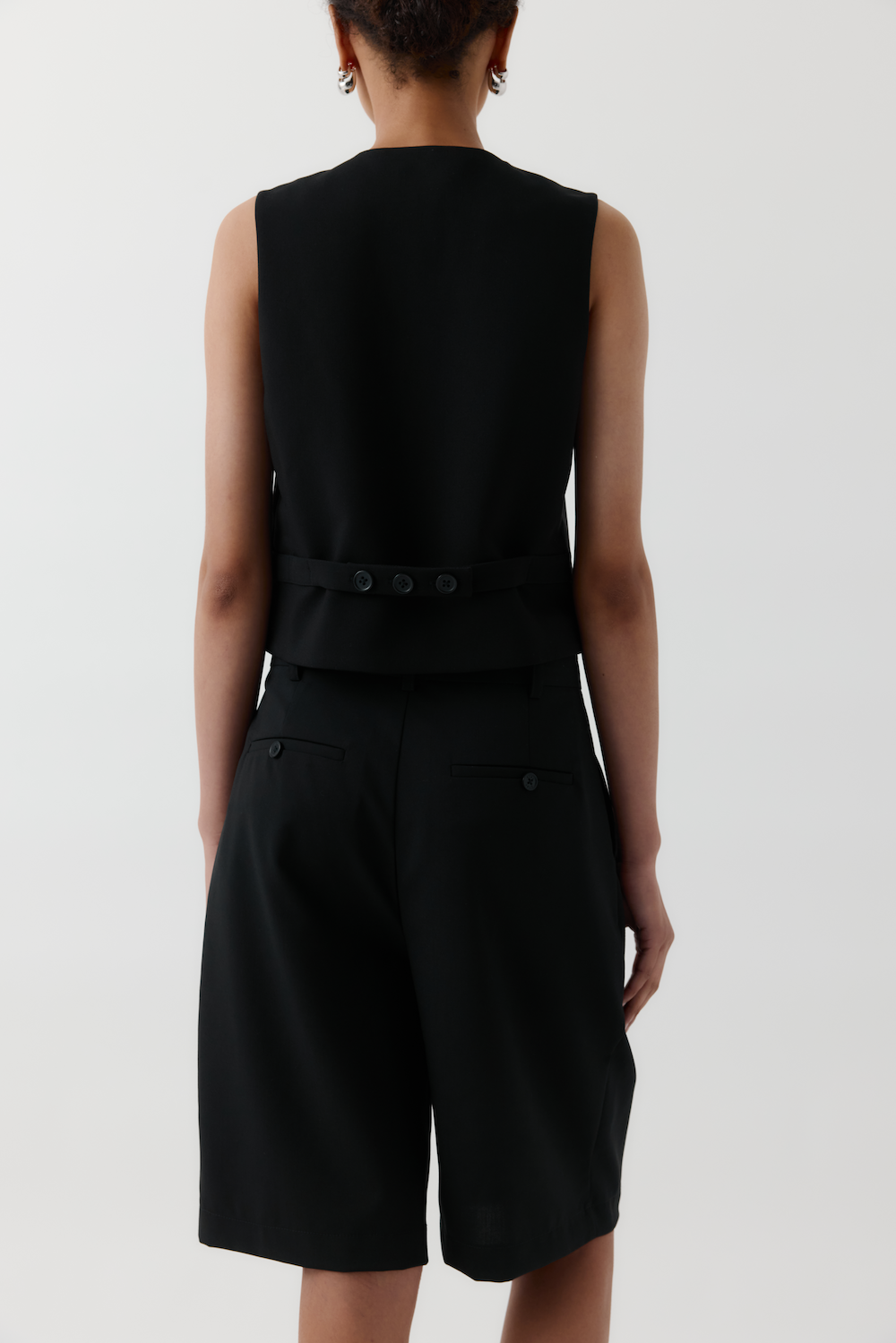 Rebe | Double Pleated Shorts - Black