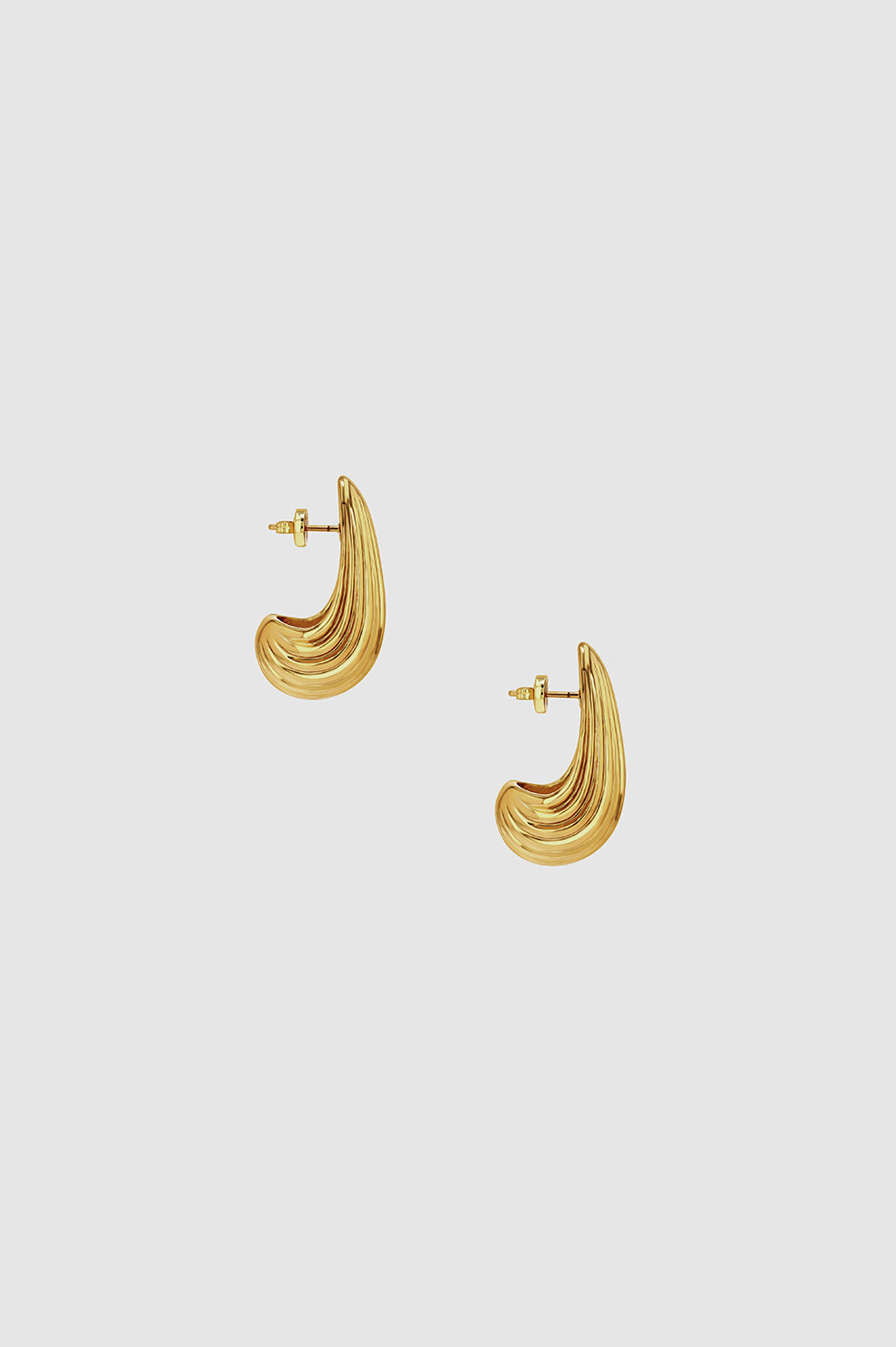 Anine Bing | Ribbed Drop Earrings - Gold