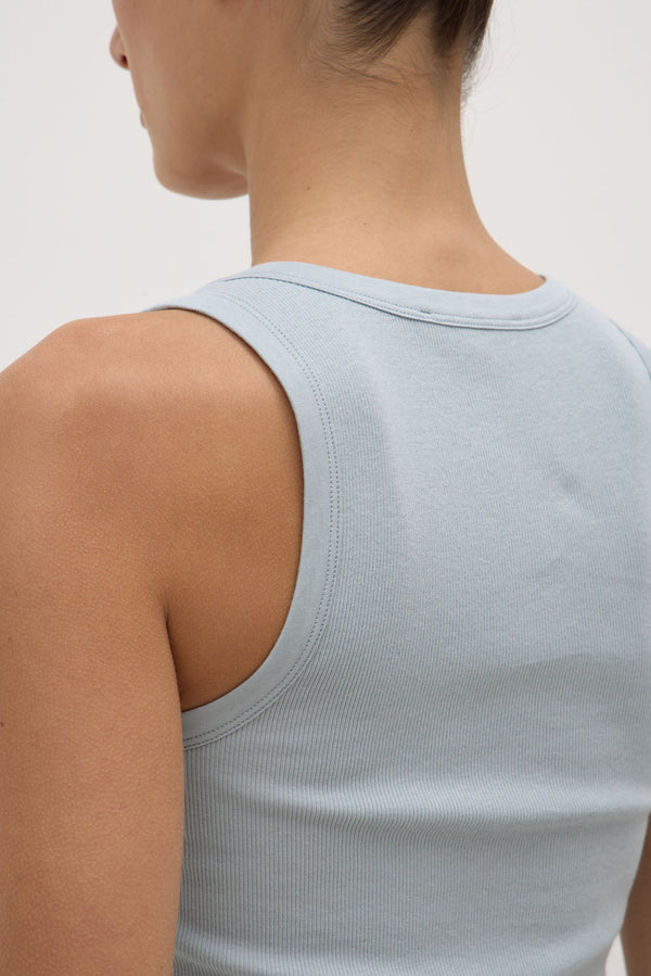 Assembly Label | Robyn Scoop Neck Rib Tank - Cloud