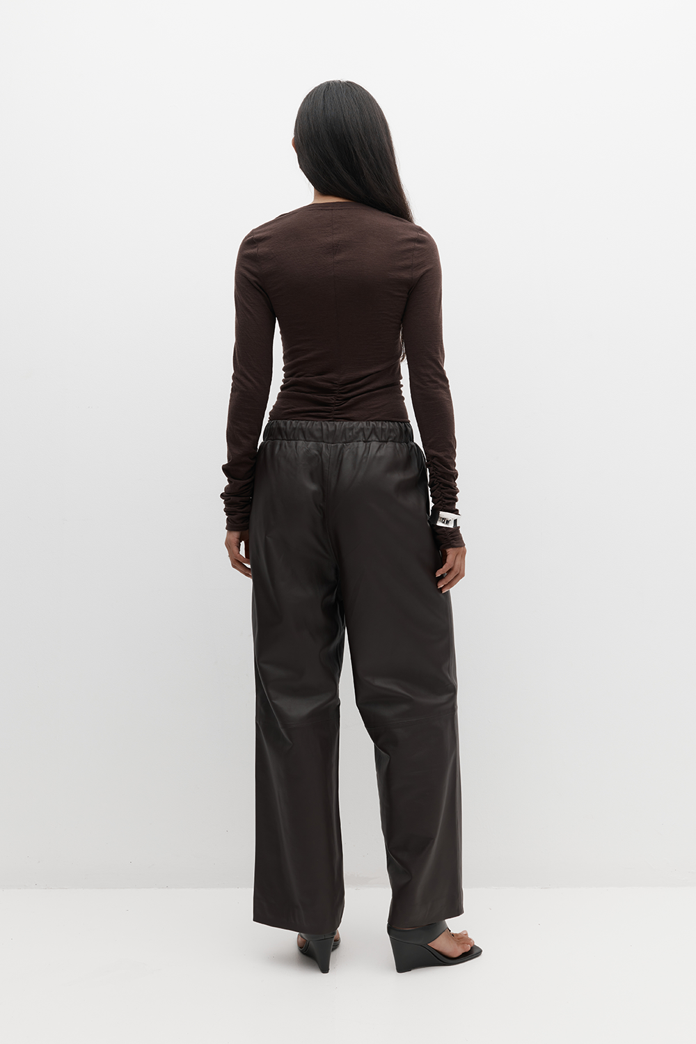 Rebe | Merino Ruched LS Tee - Balsamic