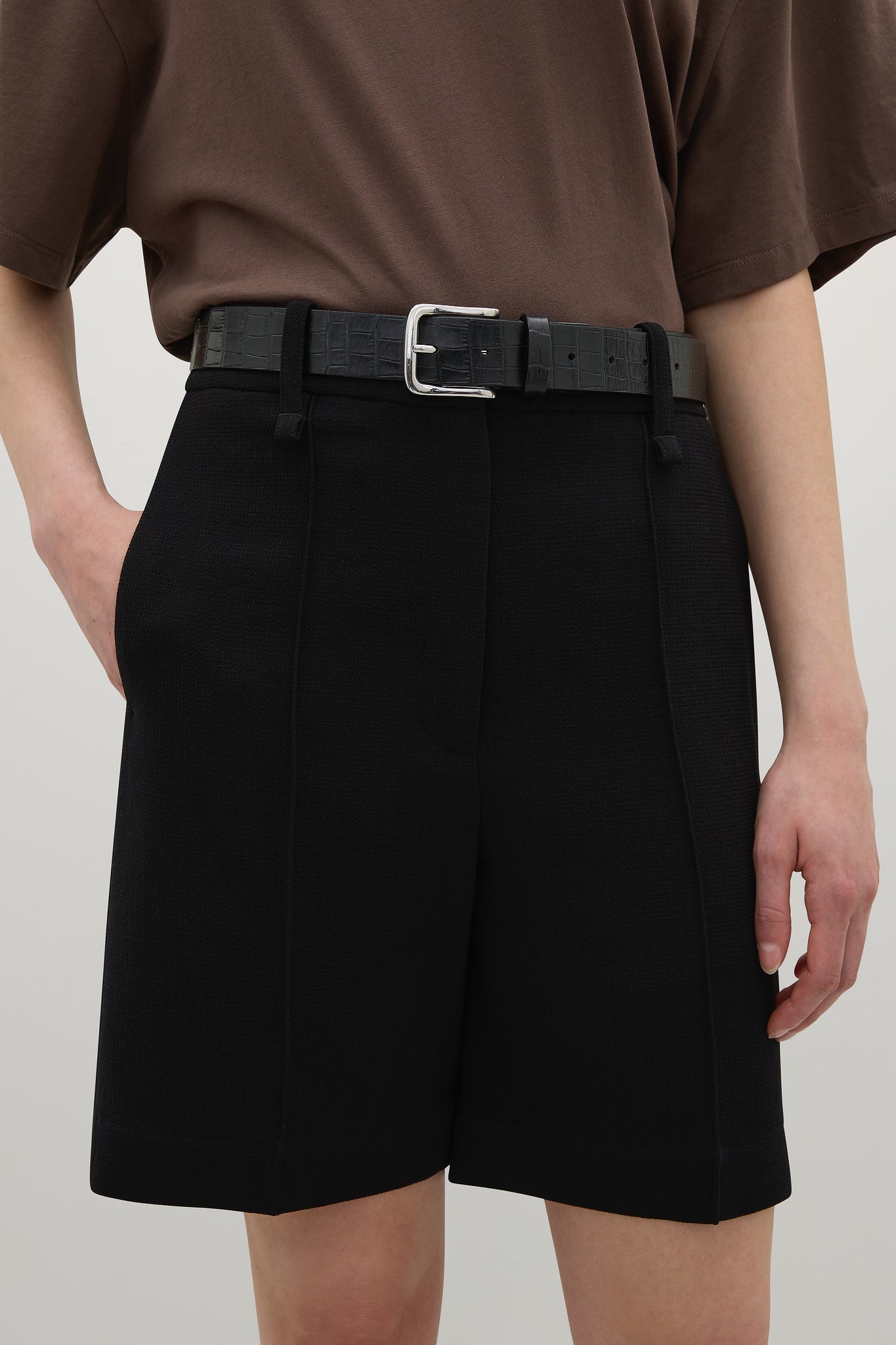 A.Emery | Leroy Belt - Black Embossed Croc