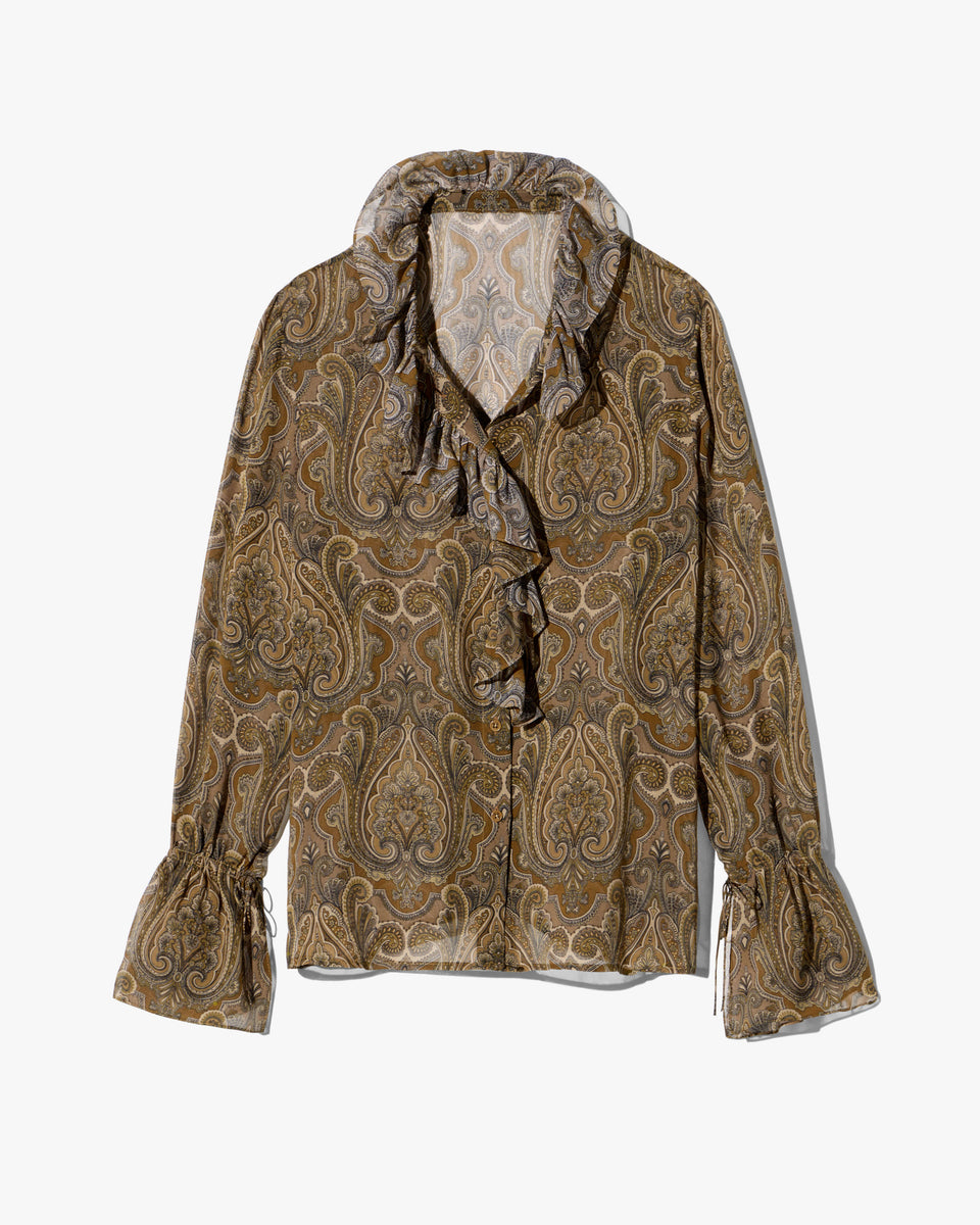 Nili Lotan | Cecily Shirt - Khaki Paisley