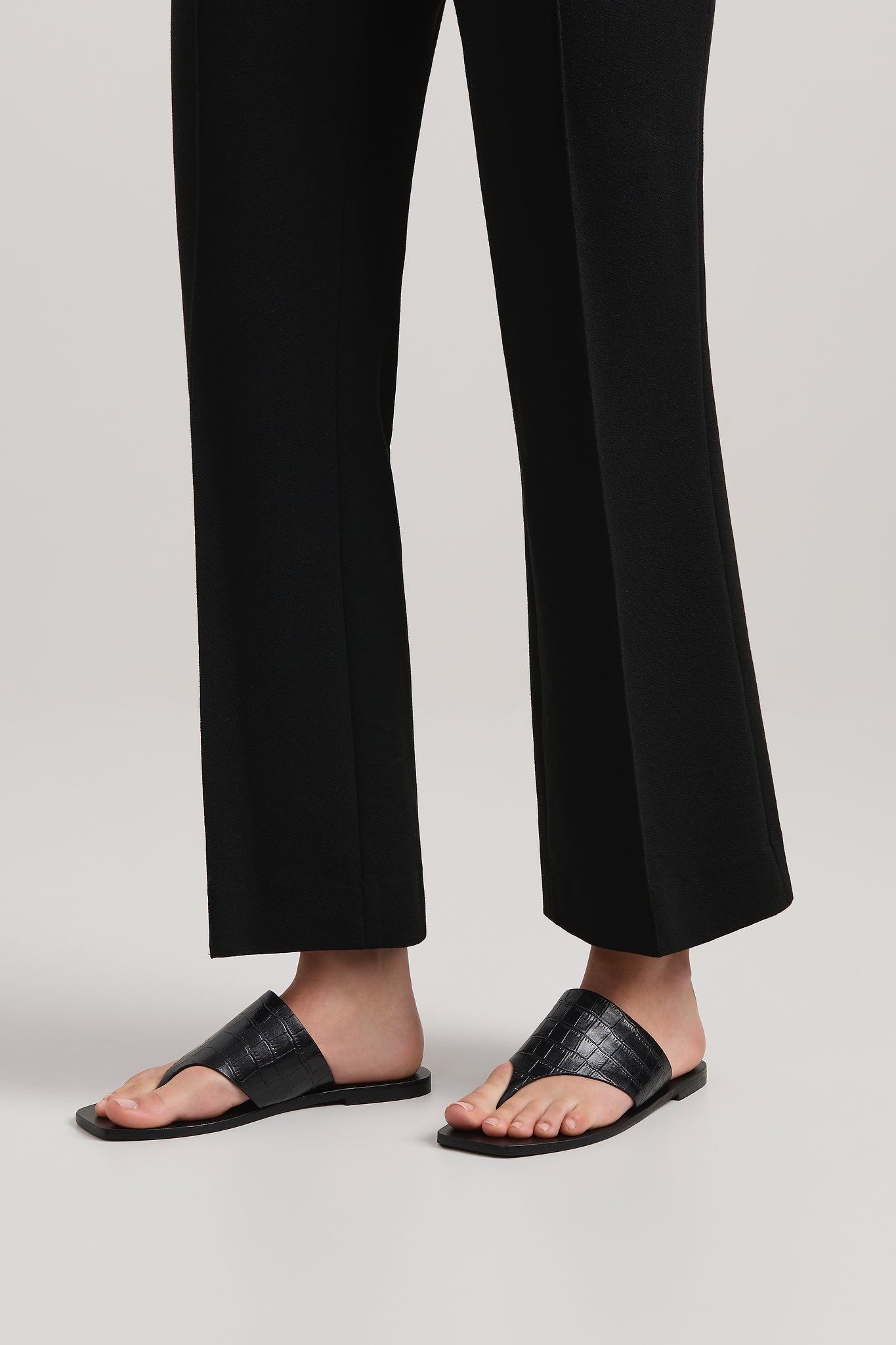 A.Emery | Paton Sandal - Black Embossed Croc