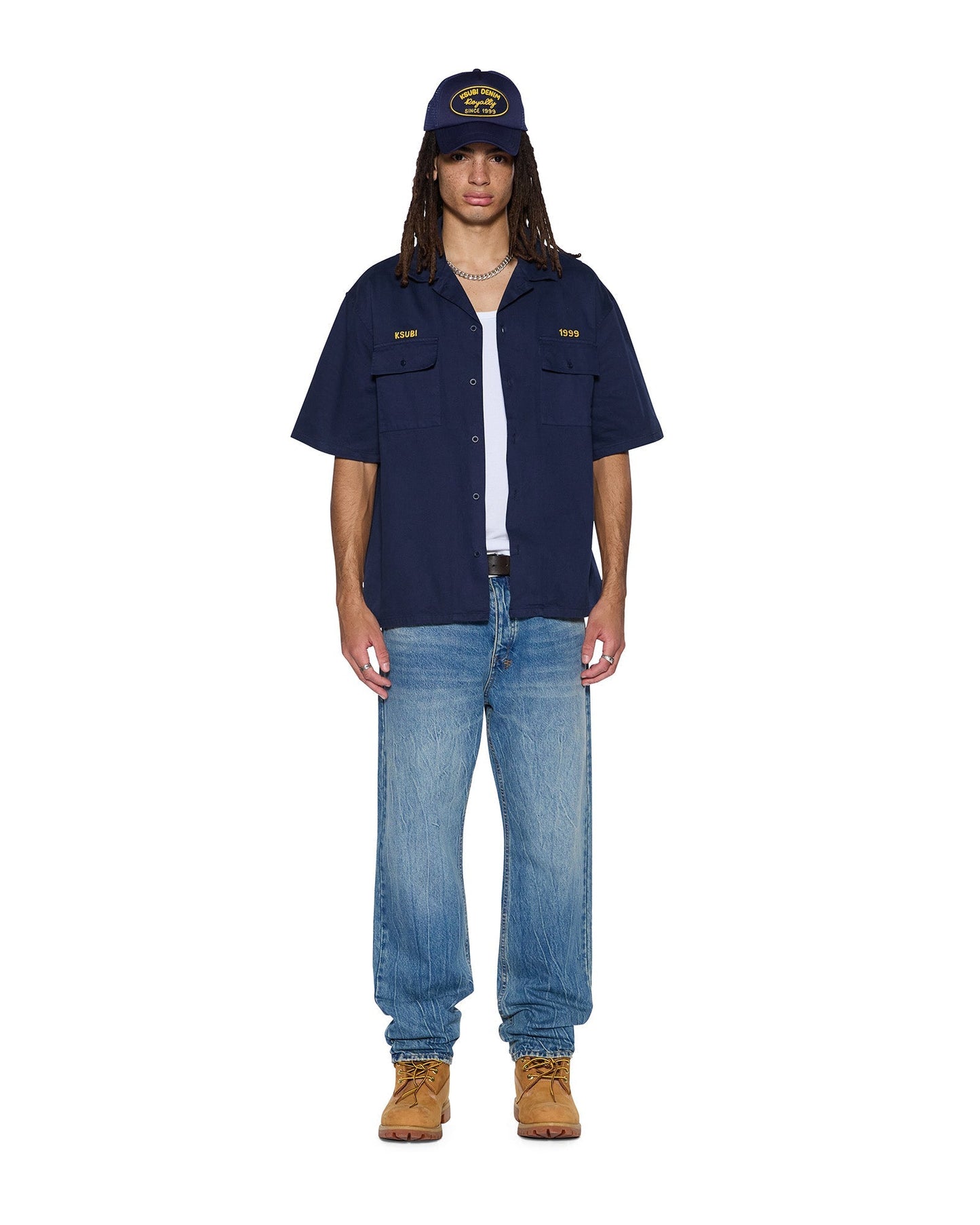 Ksubi | Mekanik Boiler Short Sleeve Shirt - Ink Blue