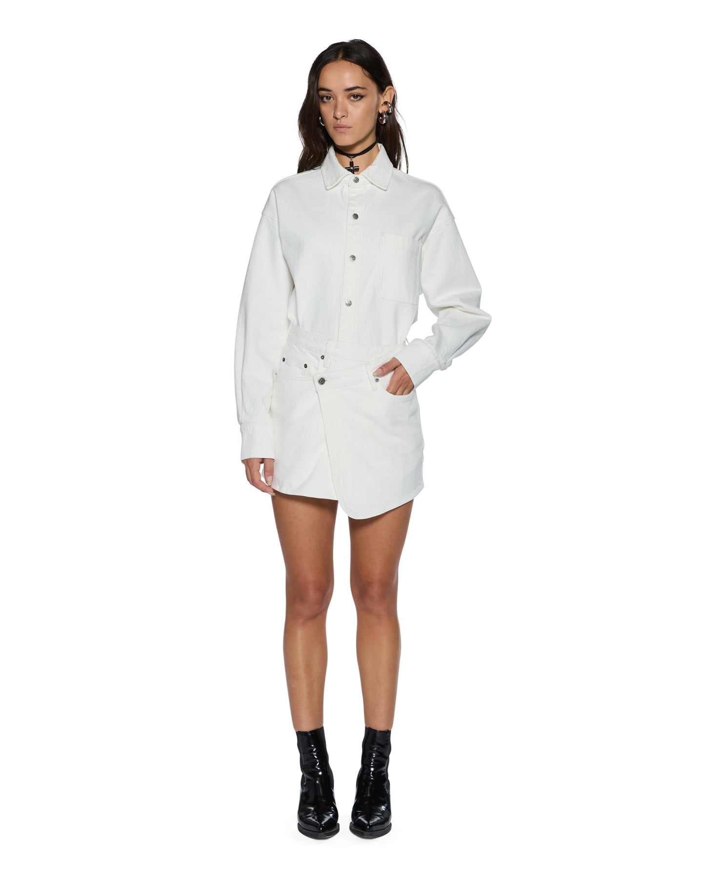 Ksubi | Rap Skirt Curve - Ecru
