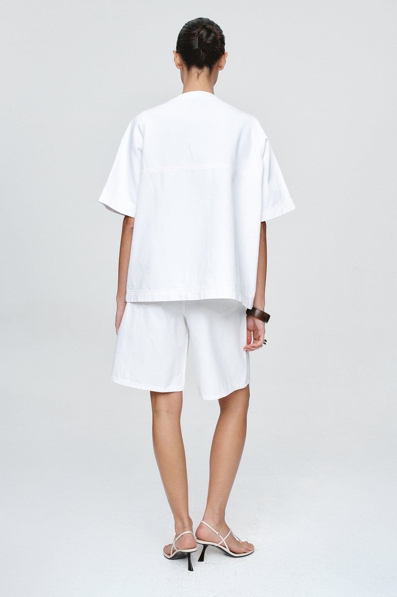 Marle | Short Sleeve Seam Shirt - Blanc