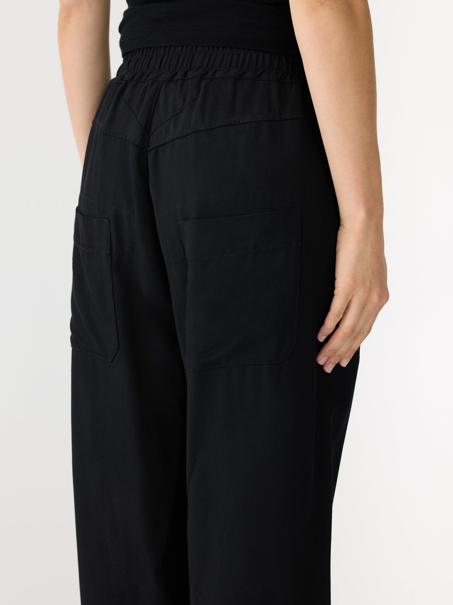 Bassike | Viscose Twill Straight Pant - Black