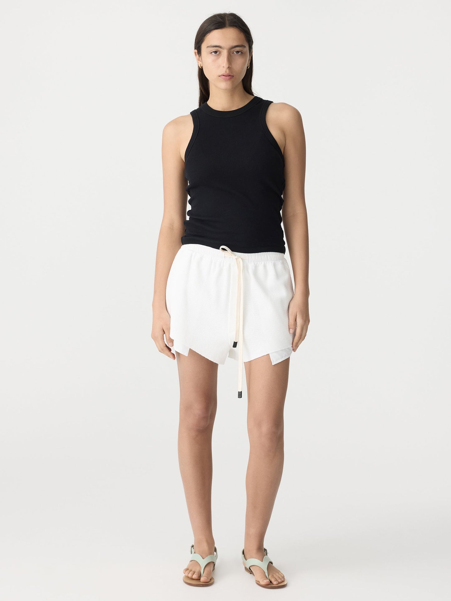 Bassike | Pocket Detail Waffle Short - White
