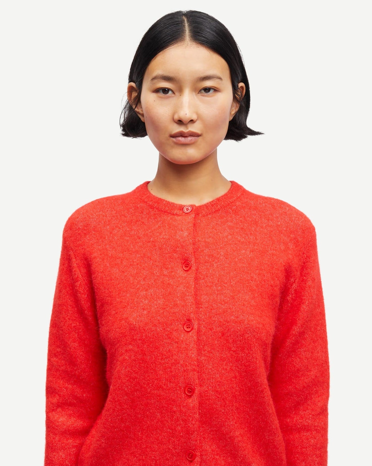 Samsoe Samsoe | Nor Short Cardigan - Flame Scarlet